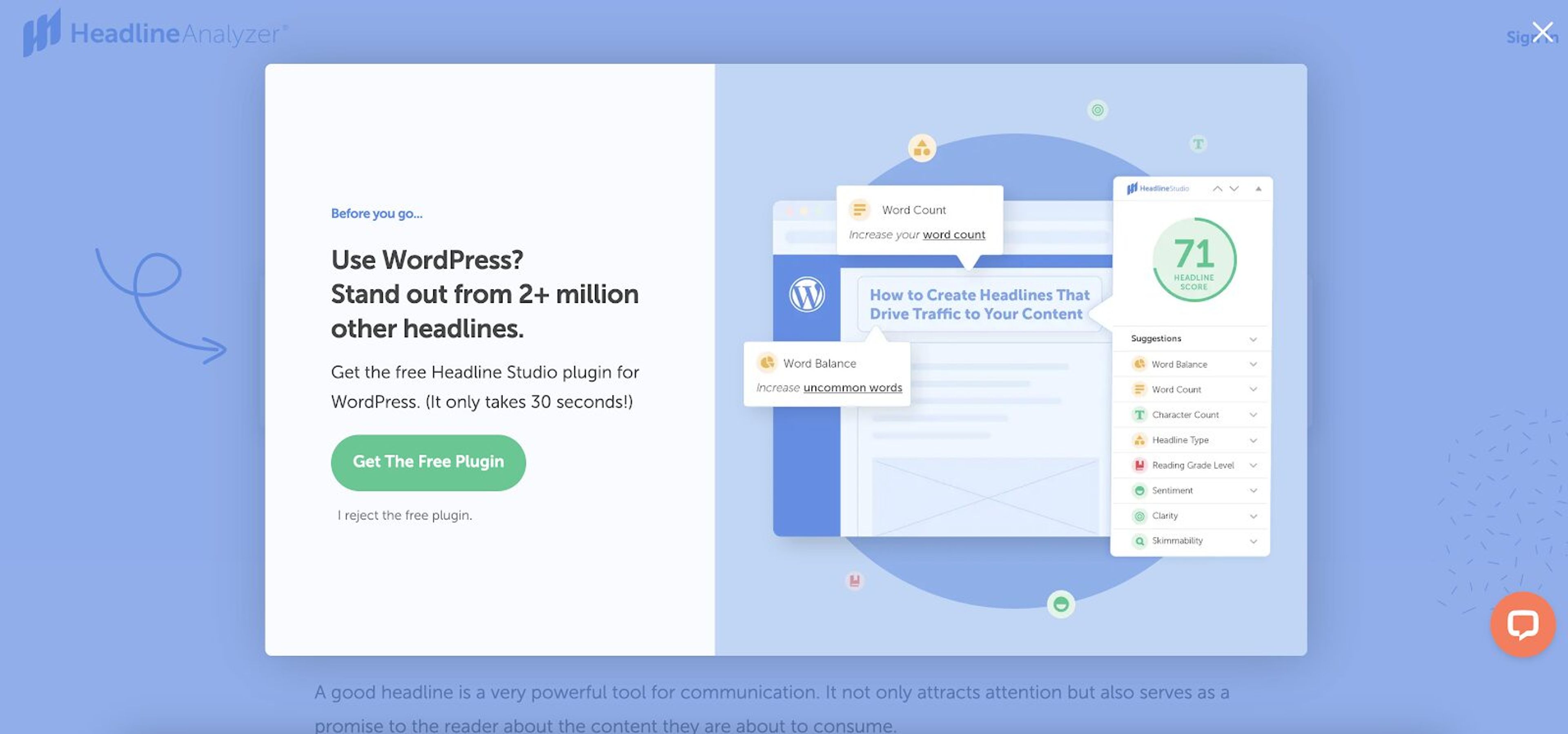 CoSchedule's exit intent popup examples how to provide immedaite value.