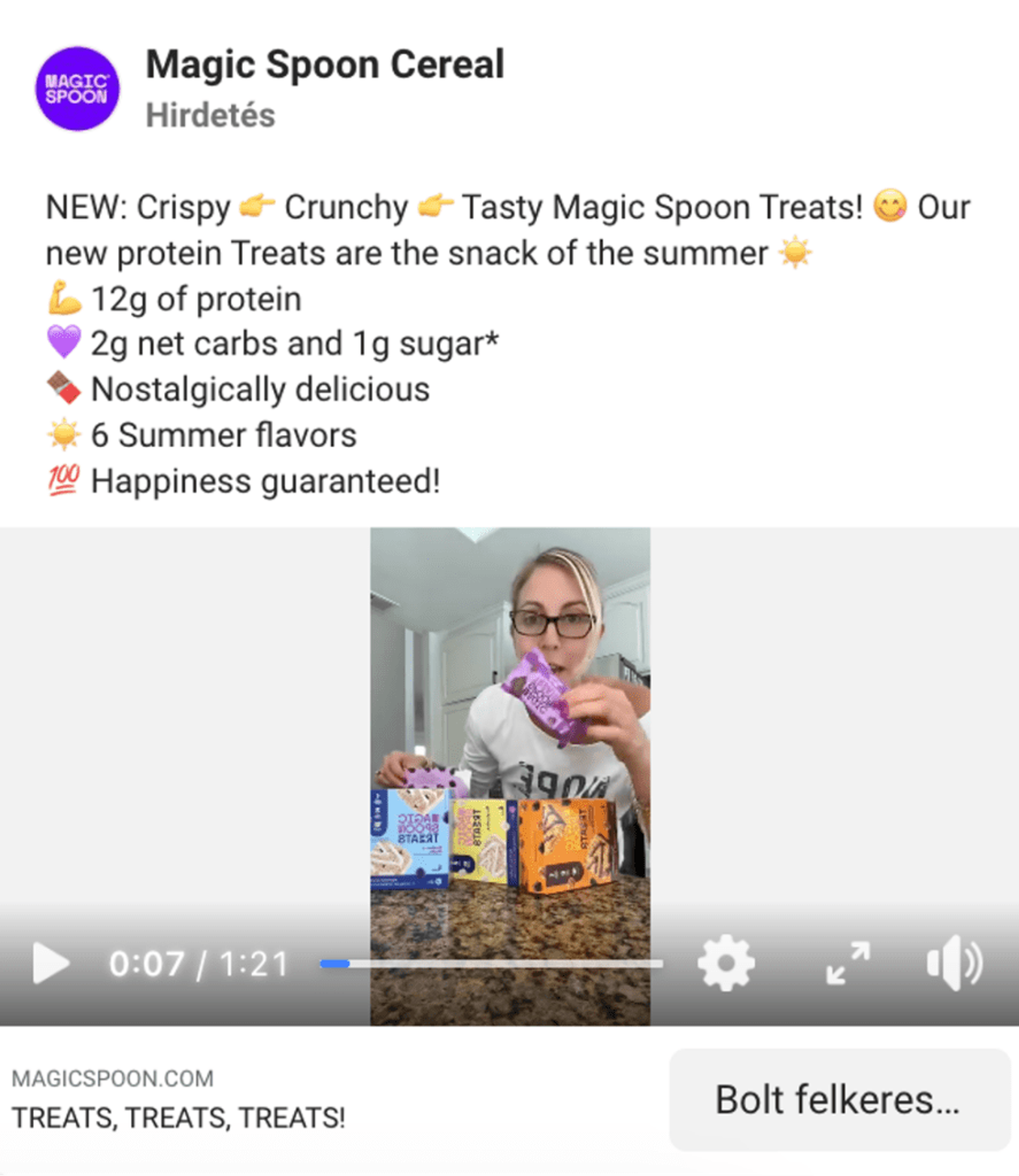 Magic Spoon Facebook ad