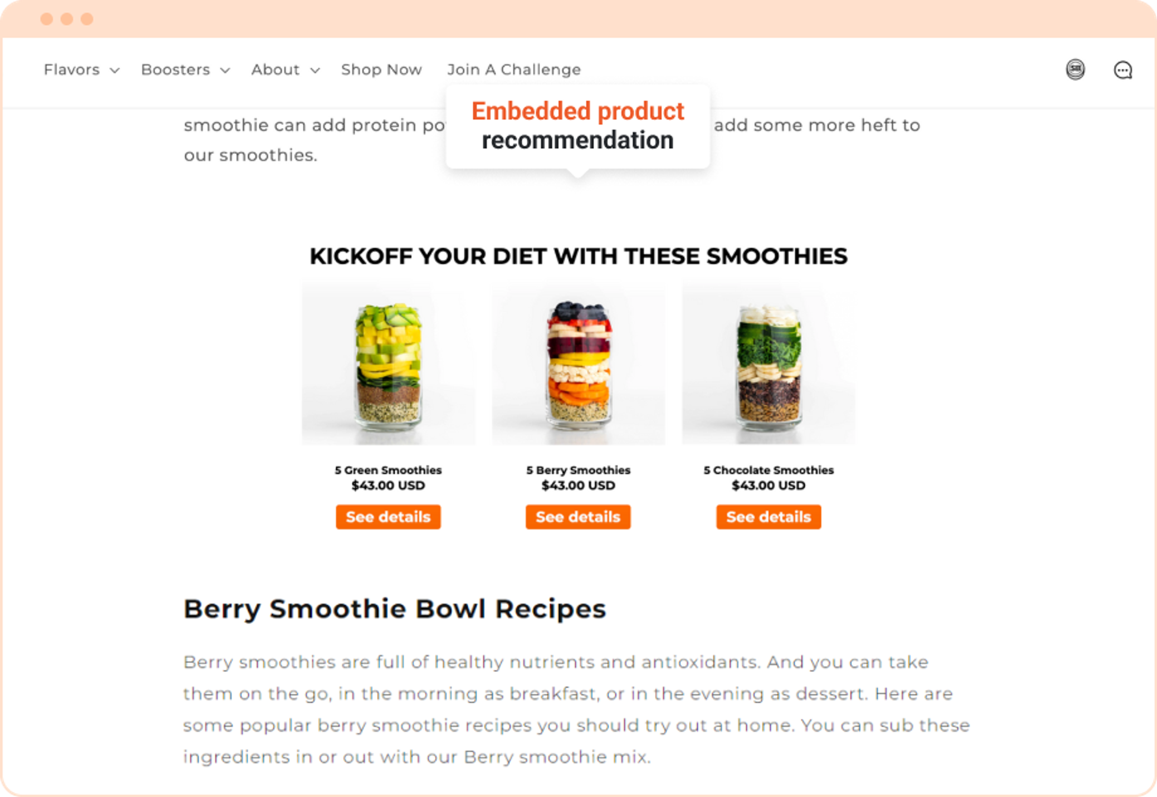 Improve your ecommerce conversion rate with embedded product recommendation