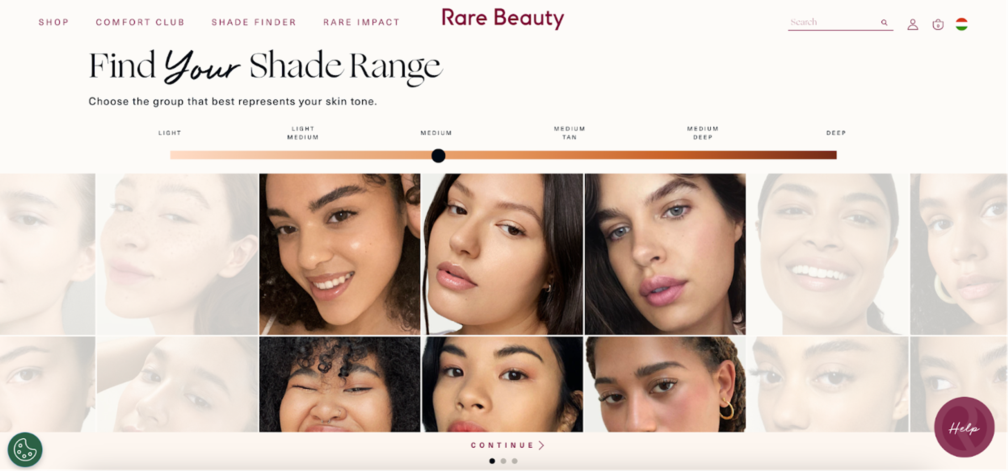 Rare Beauty shade finder tool