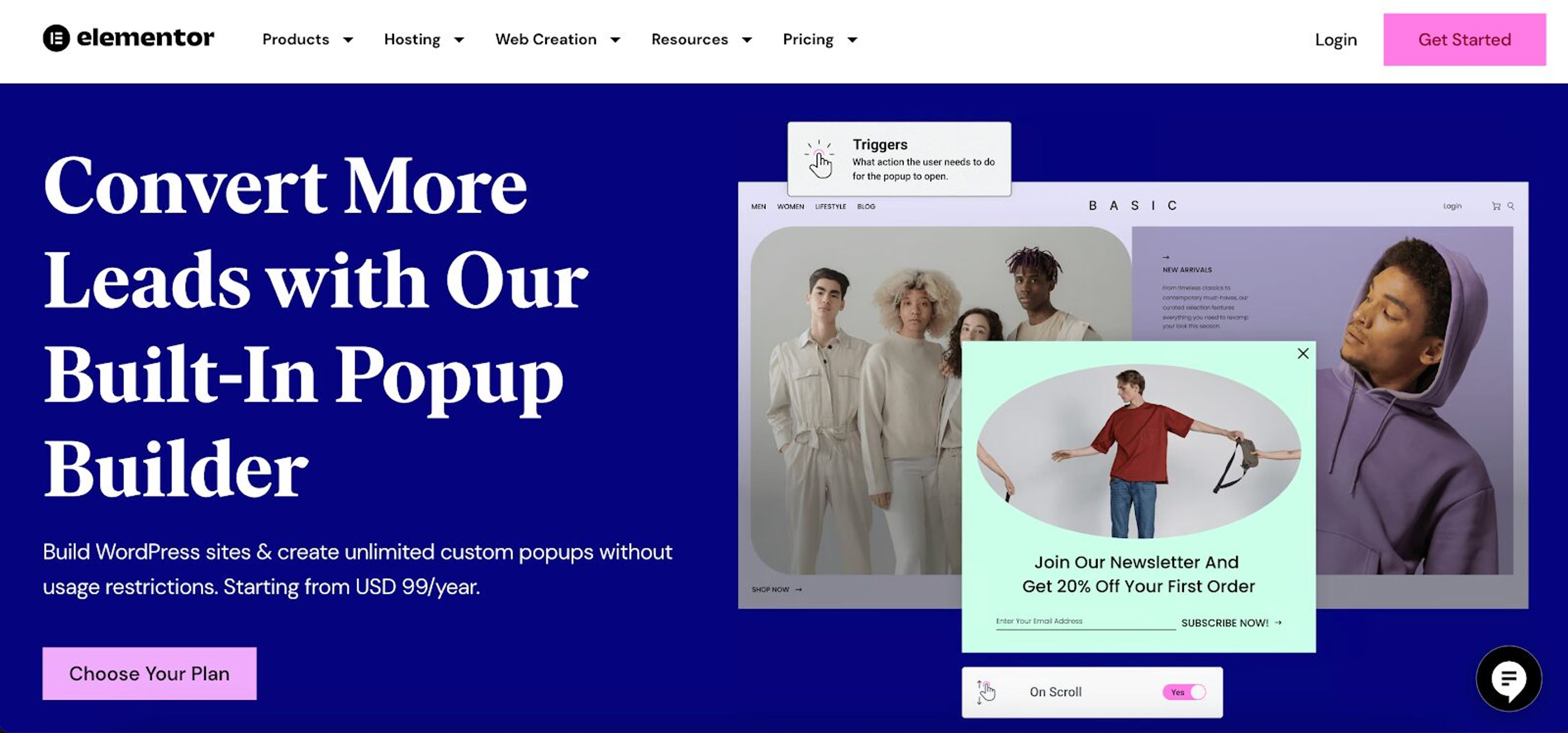 Elementor is a popular page builder also used used to create popup forms.