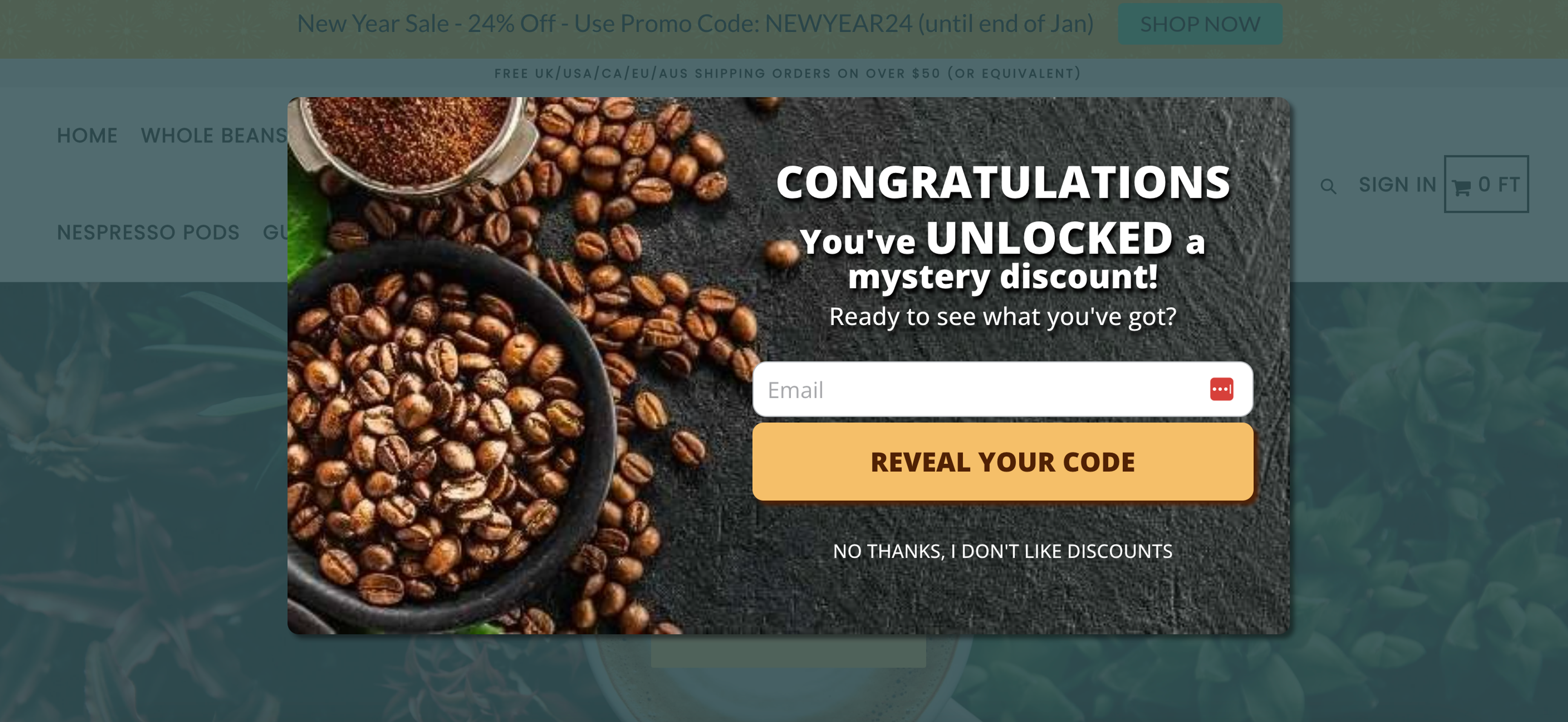 The Kopi Luwak Company's pop-up is offering a mystery discount