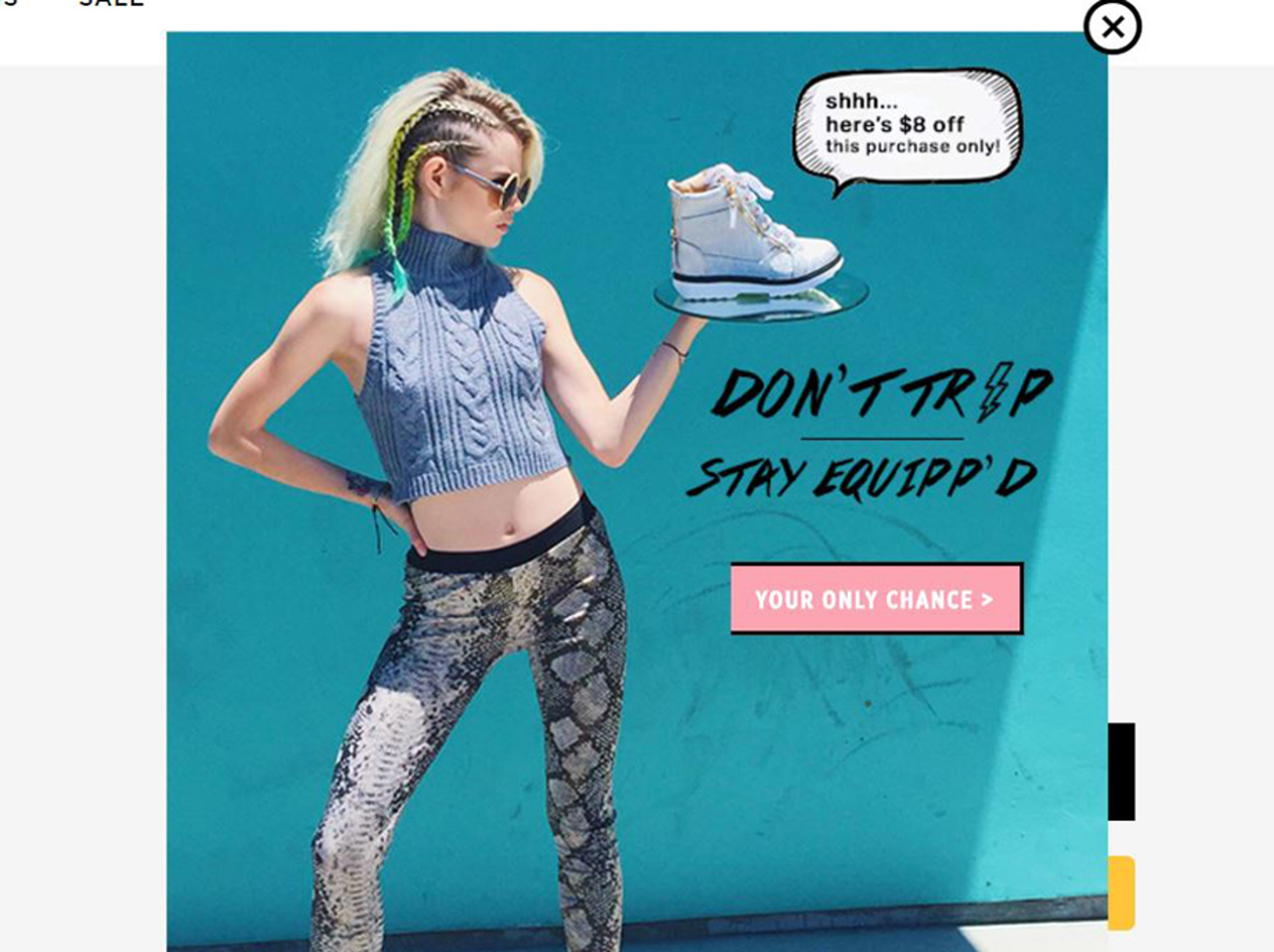 Zooji.com discount popup example