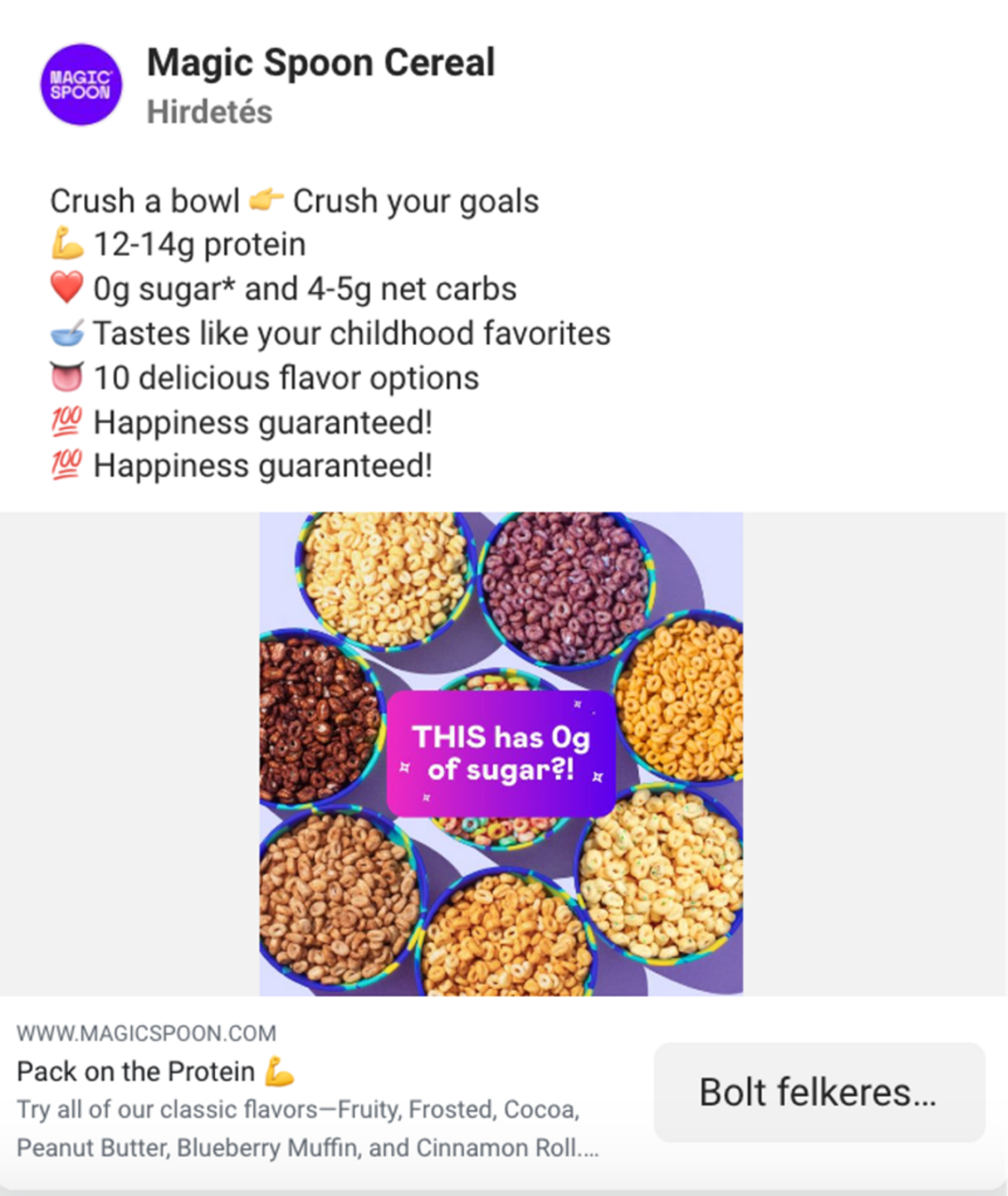 Magic Spoon Facebook ad