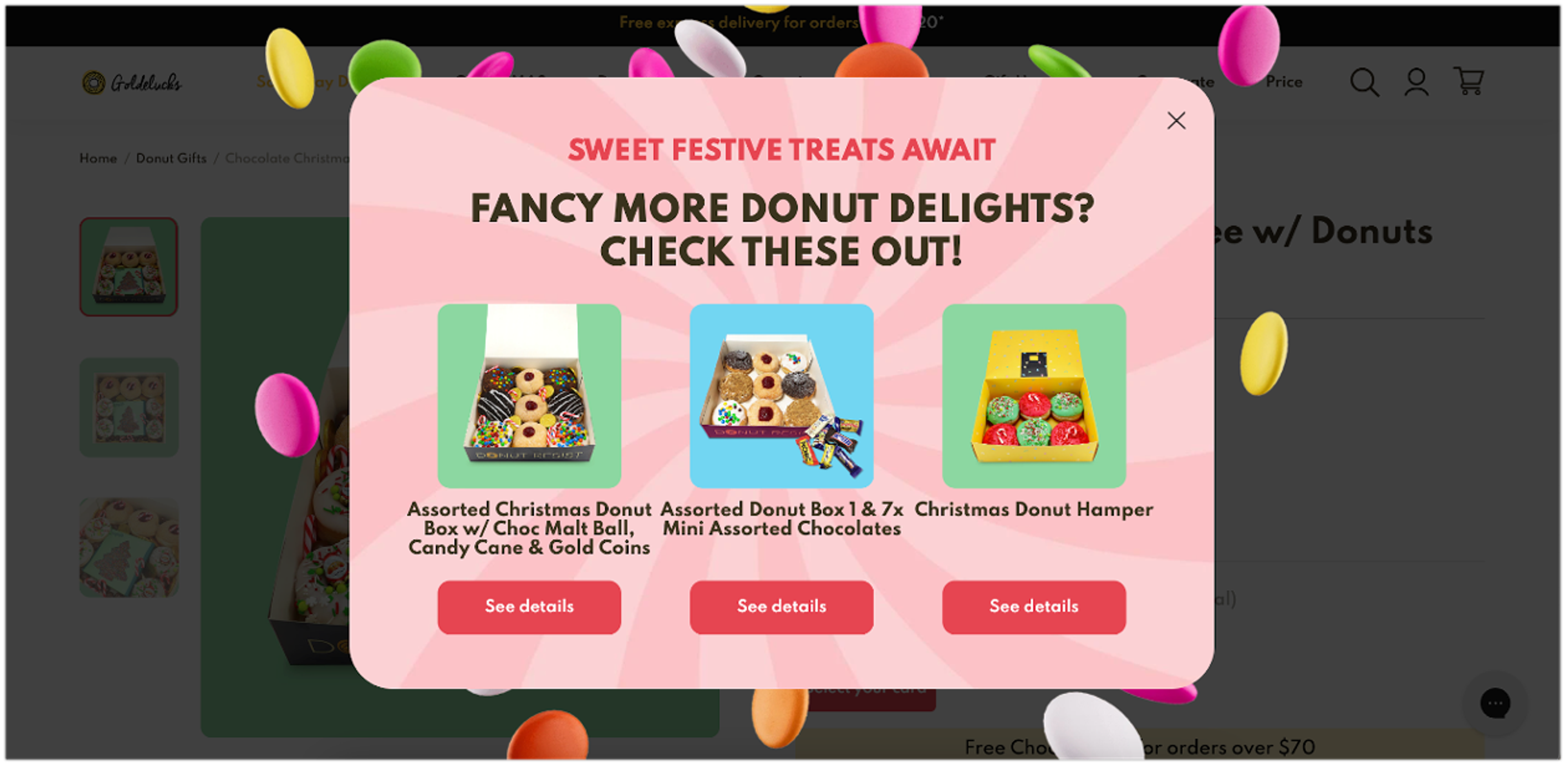 Goldelucks product recommendation popup