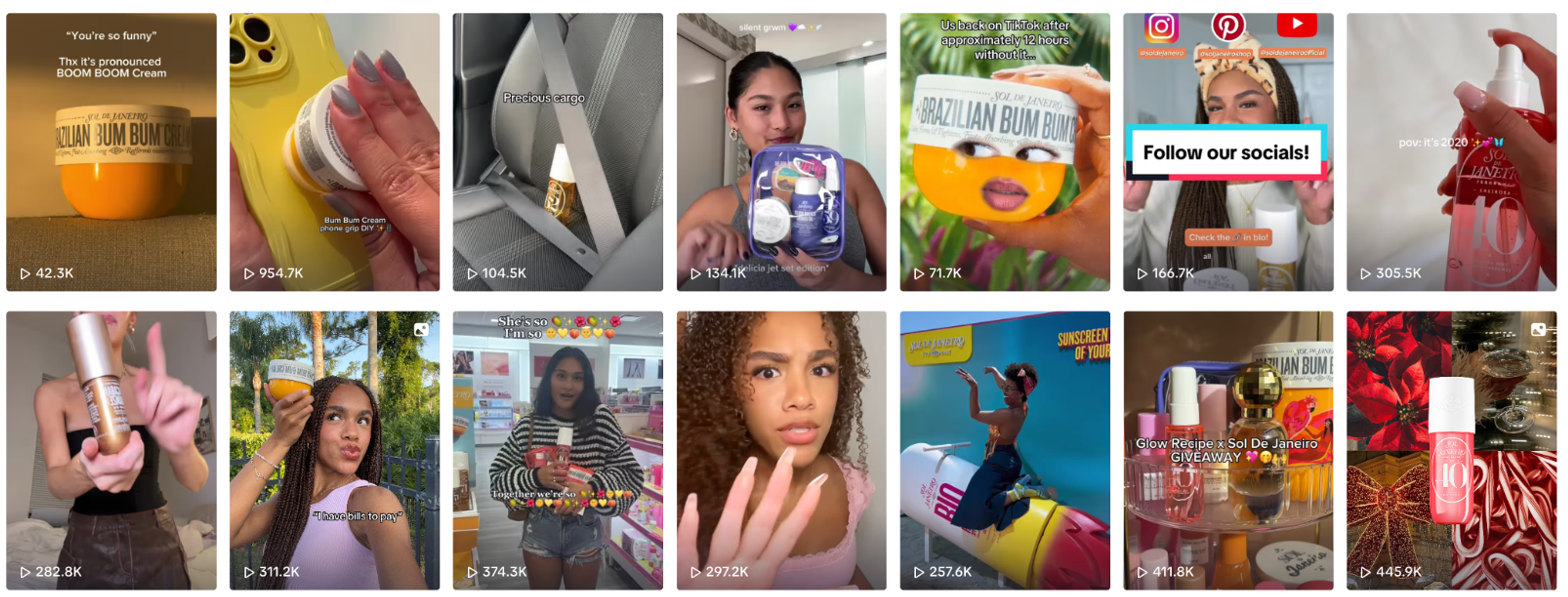 Sol de Janeiro TikTok posts