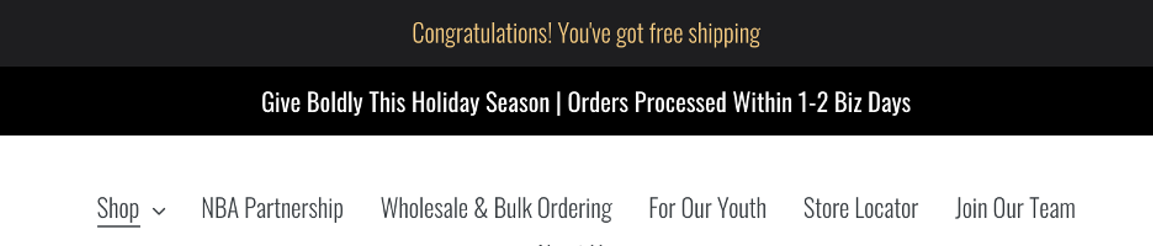 A dynamic free shipping bar from BLK &amp; Bold