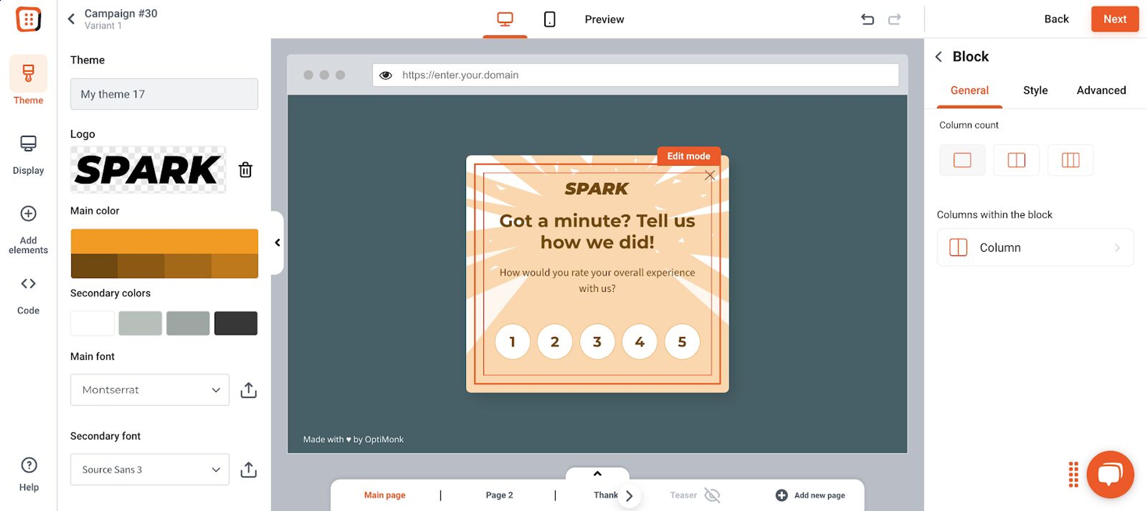 Creating effective website exit surveys with OptiMonk