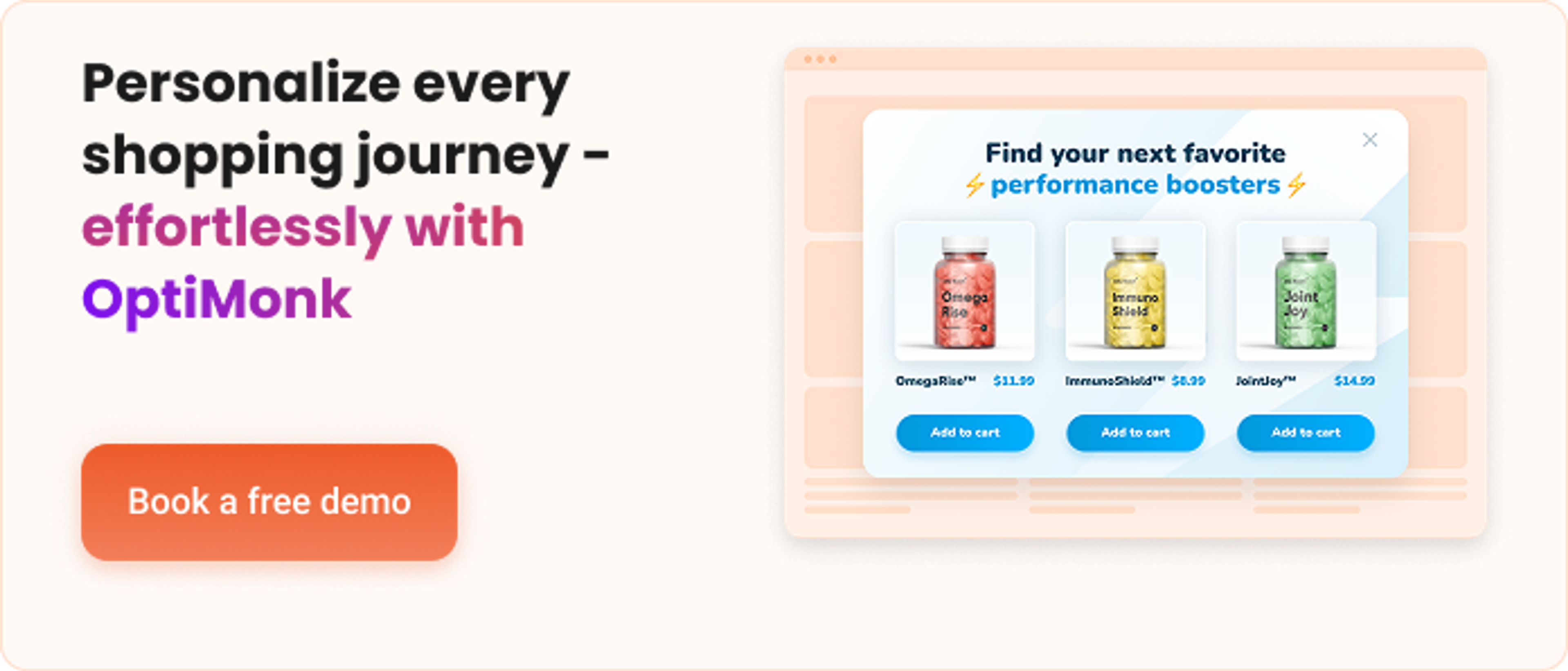 AI product recommendation banner