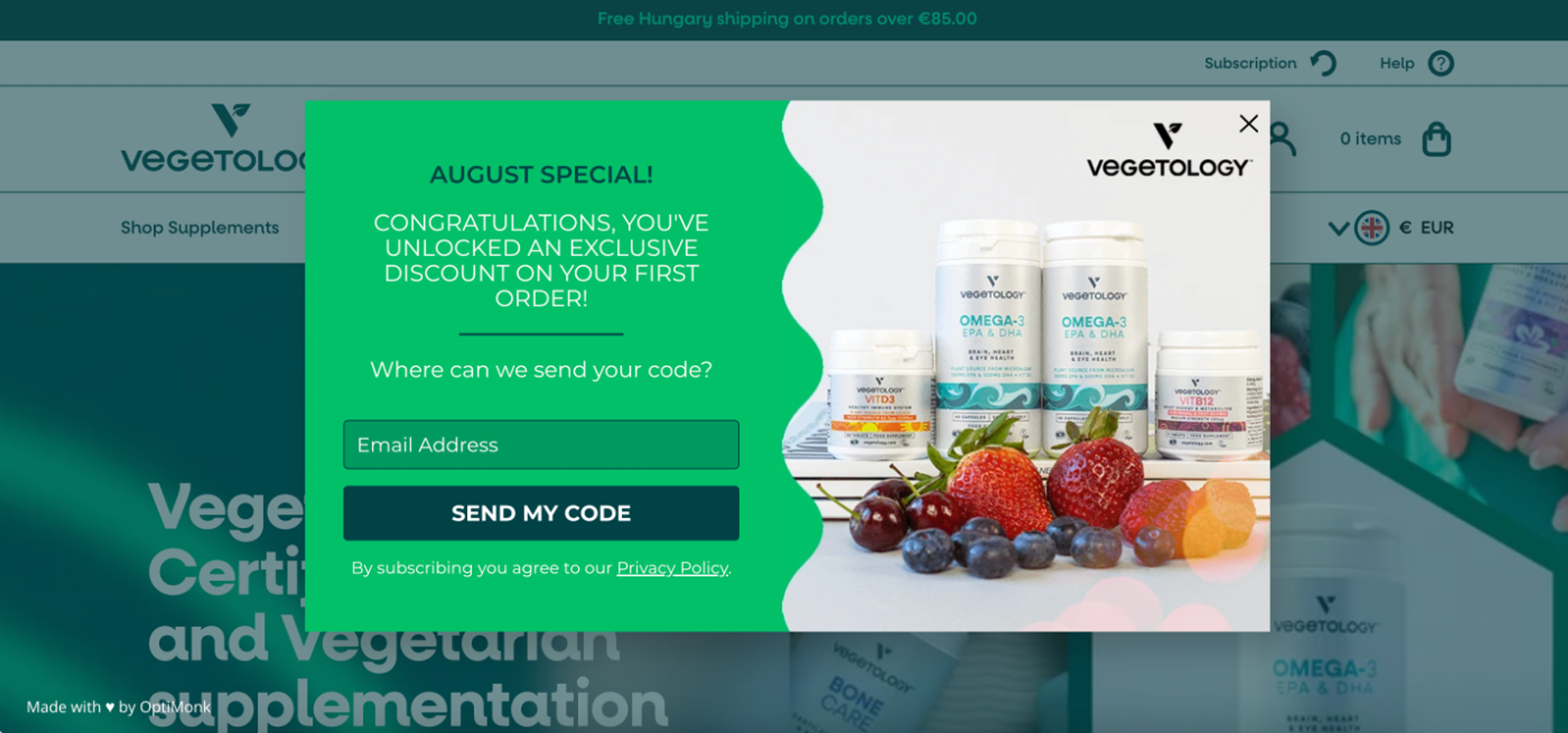 Vegetology mystery discount lead generation example