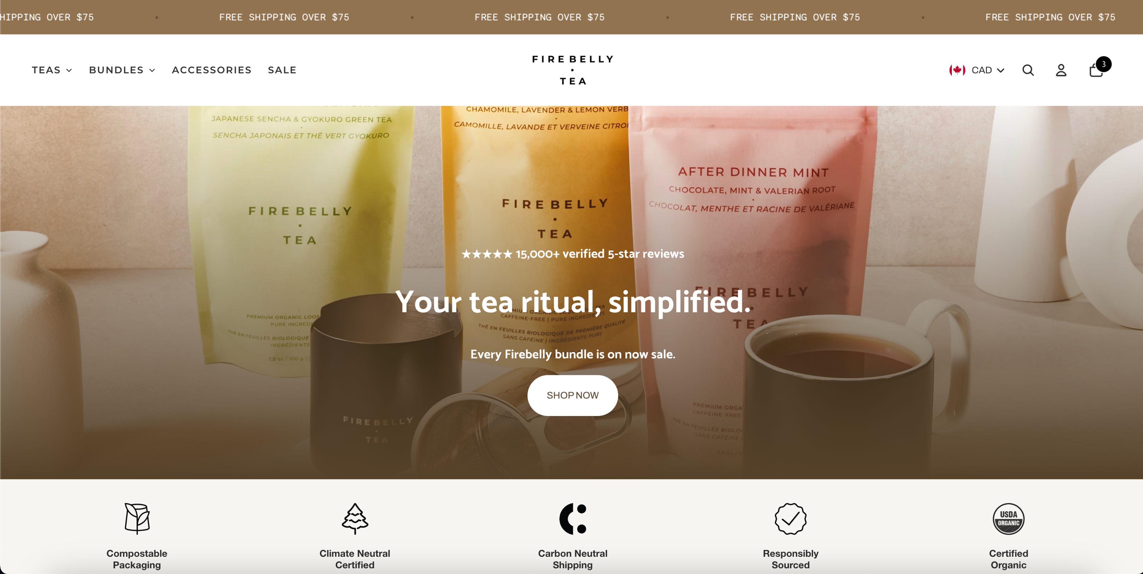 Firebelly Tea homepage