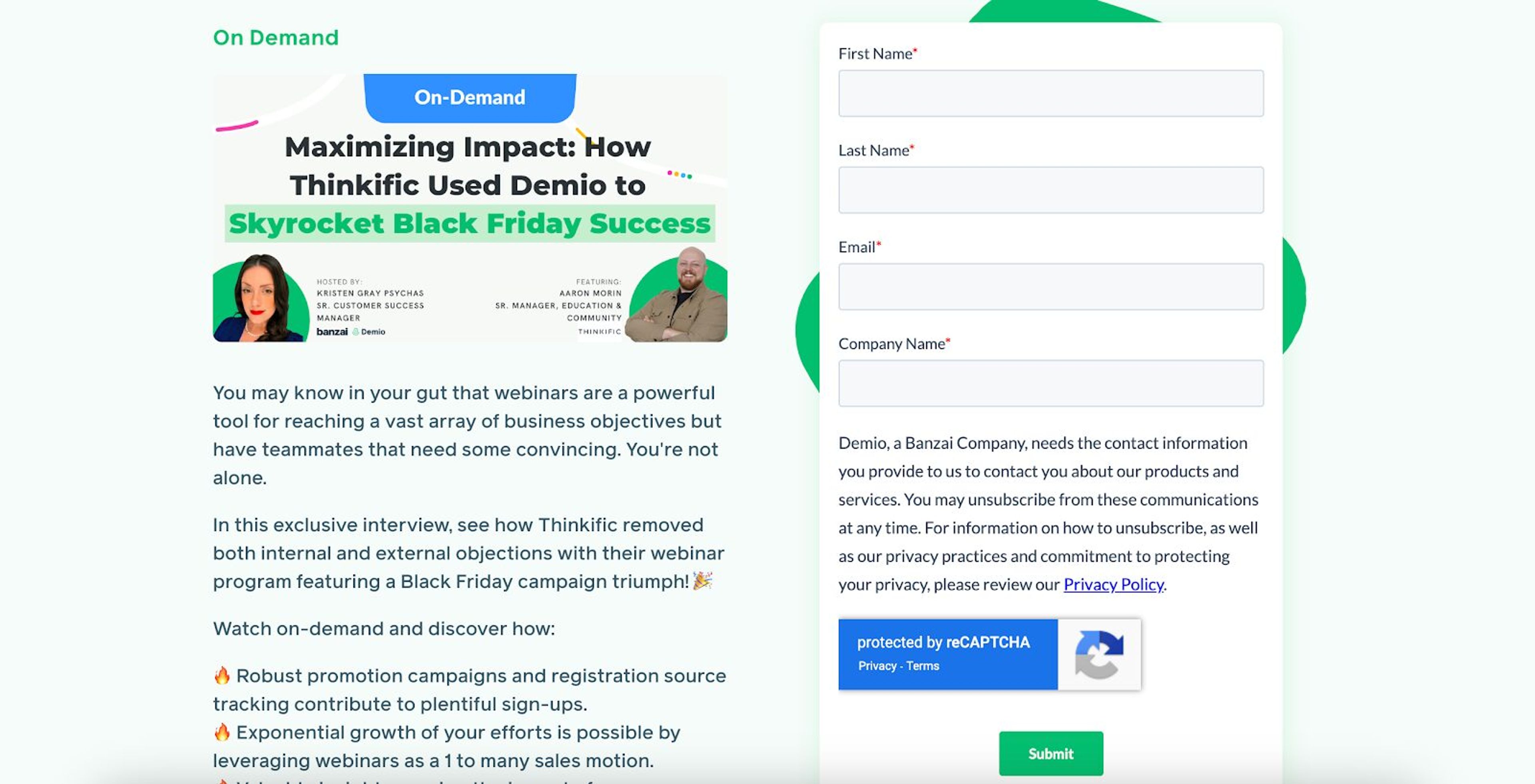 Build awareness for an exclusive group of people with webinars