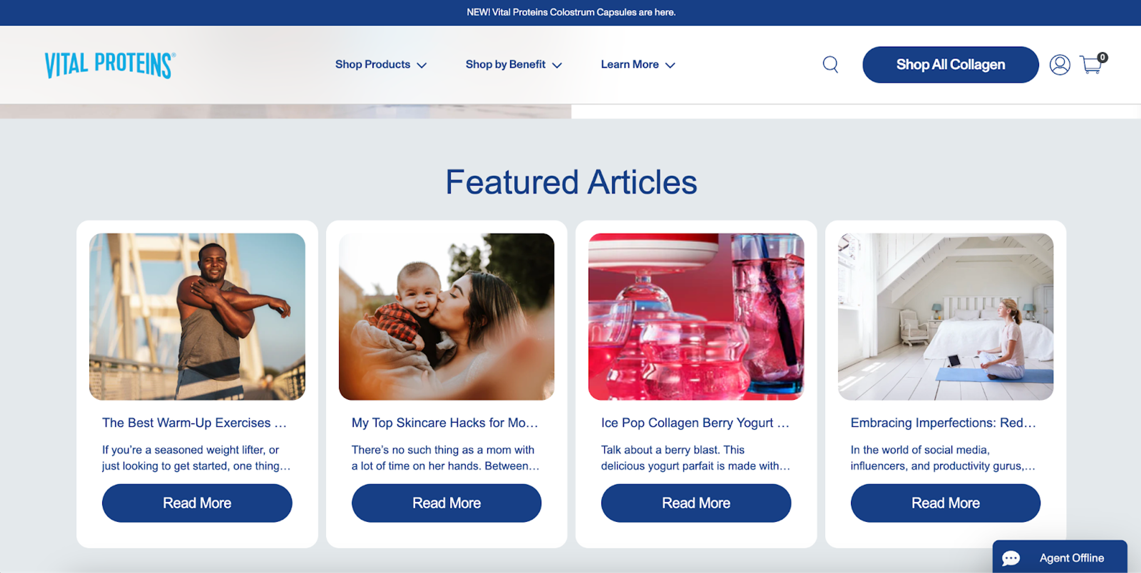 Vital Protein has a blog with multiple content