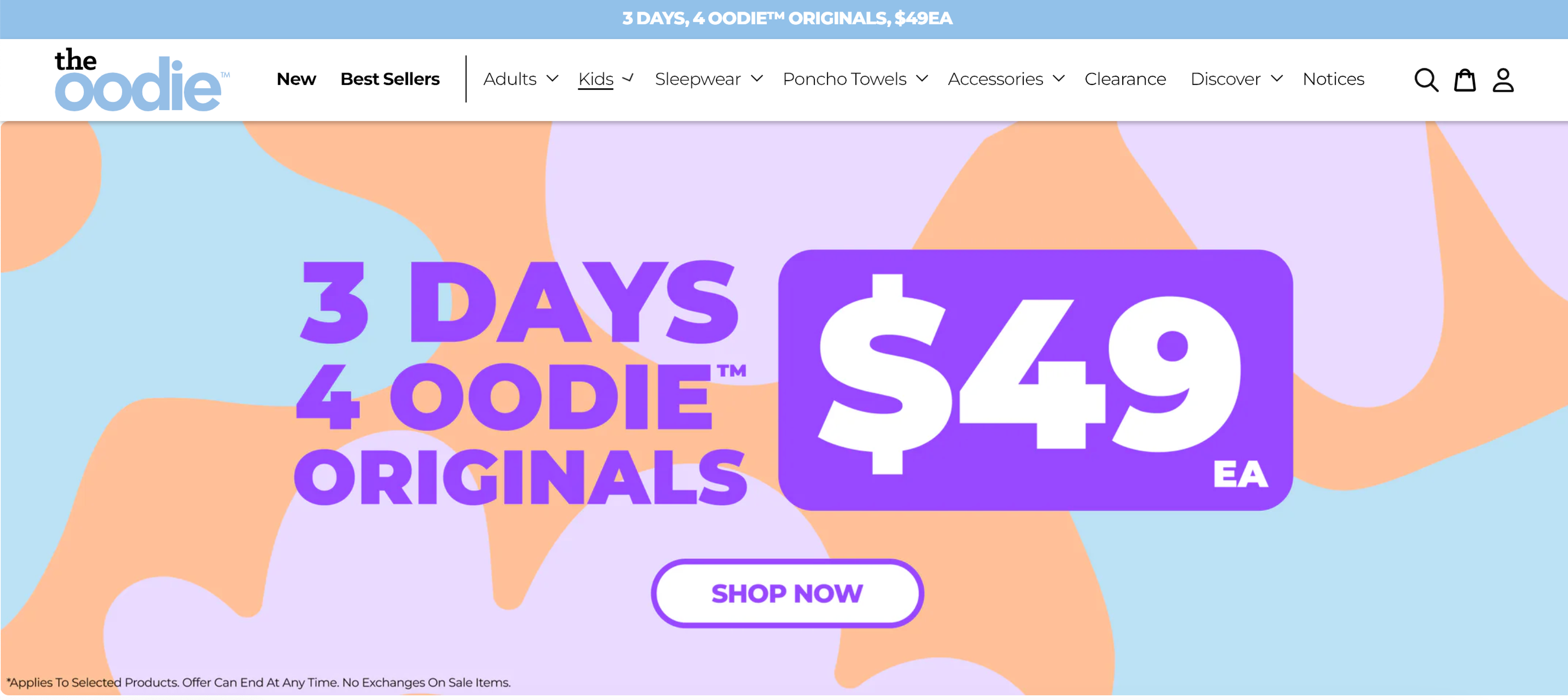 The Oodie Shopify store