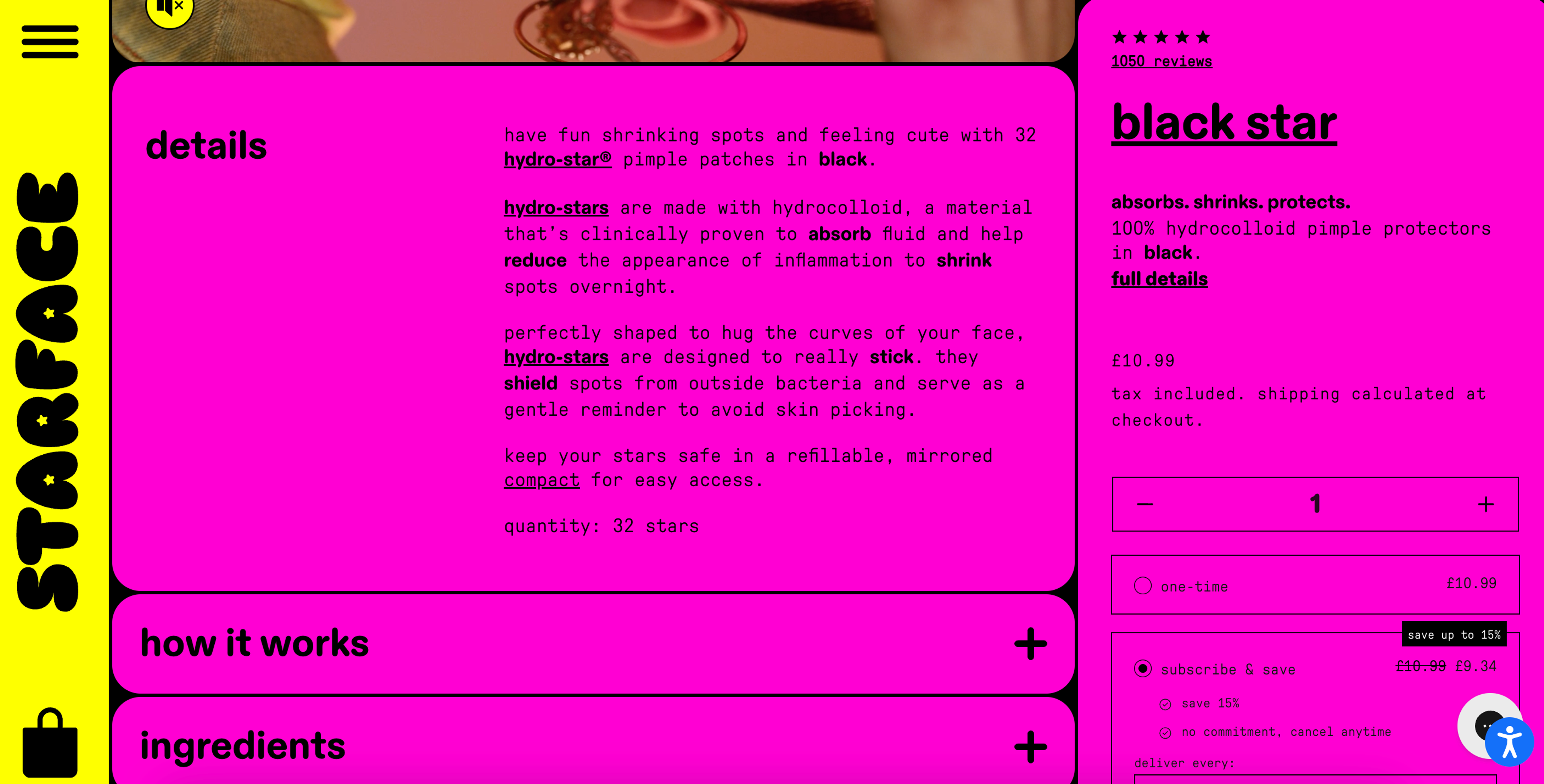 Starface product page: details