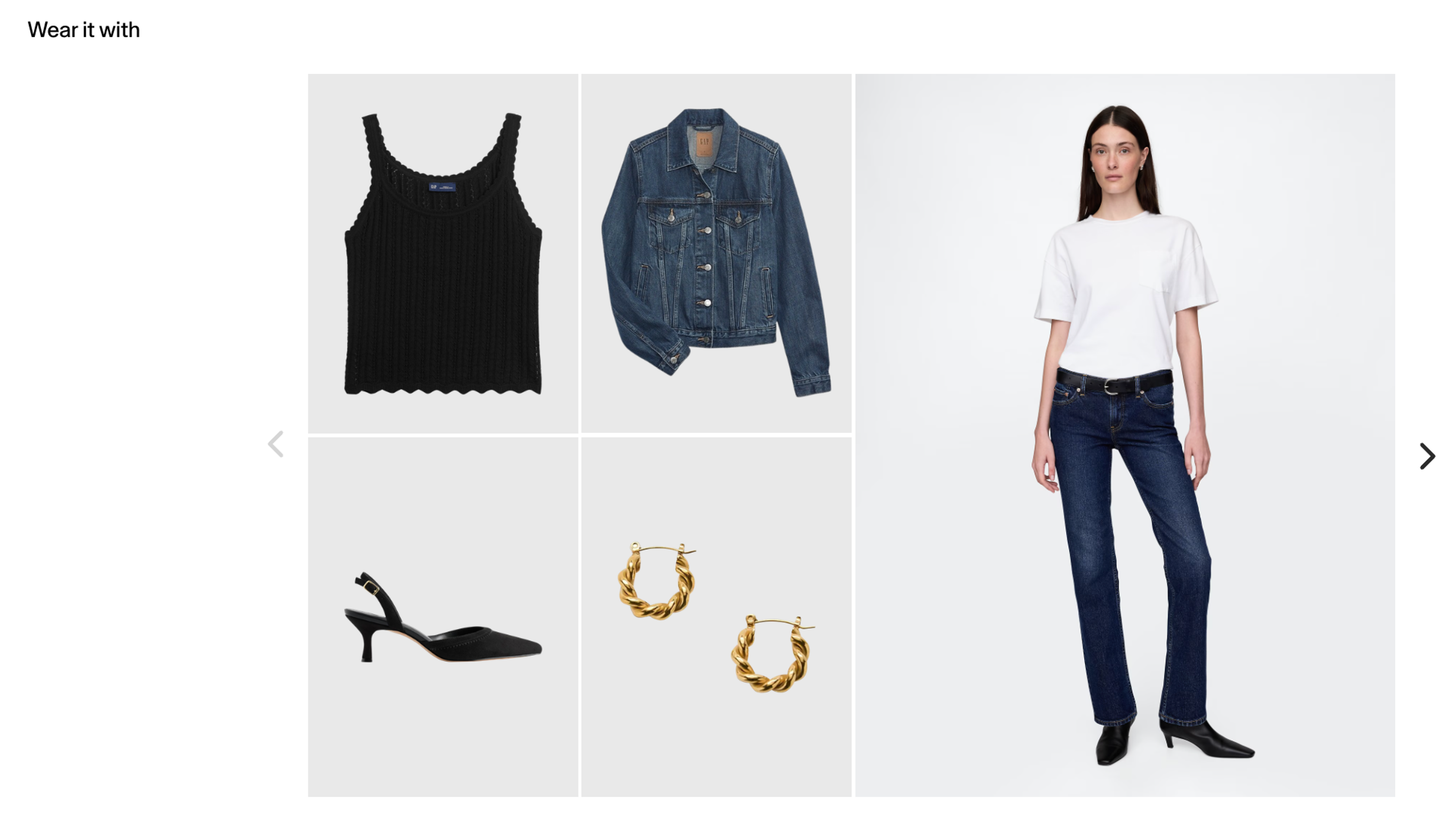 The "wear with it" section of GAP is a good trick for upselling.