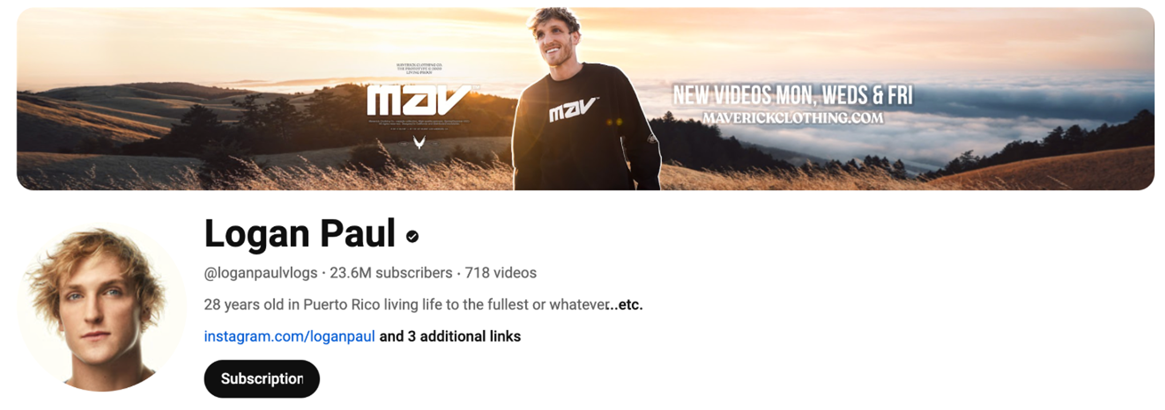 Logan Paul YouTube subscribers