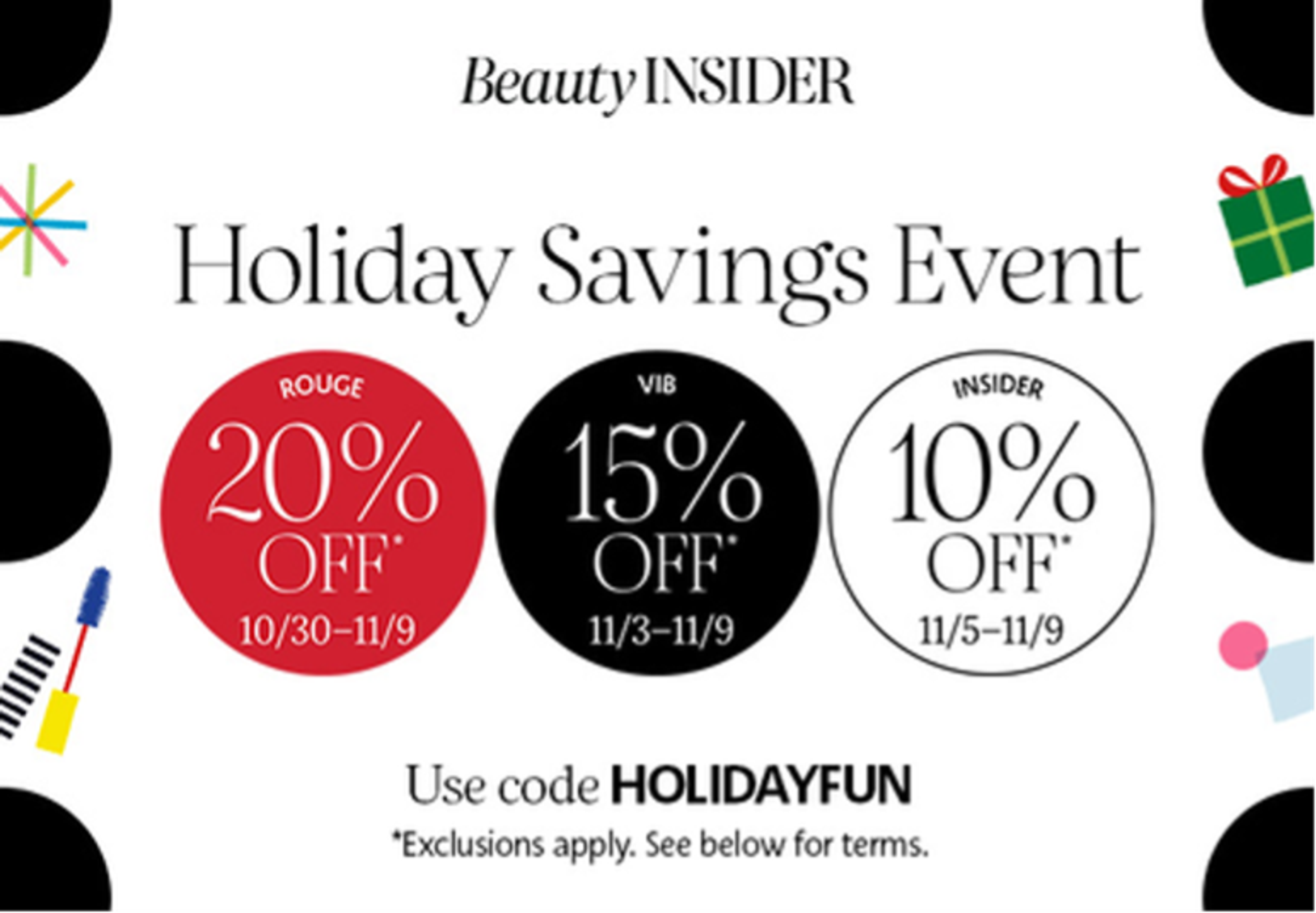 Sephora holiday shopping season savings event and offers early promotions
