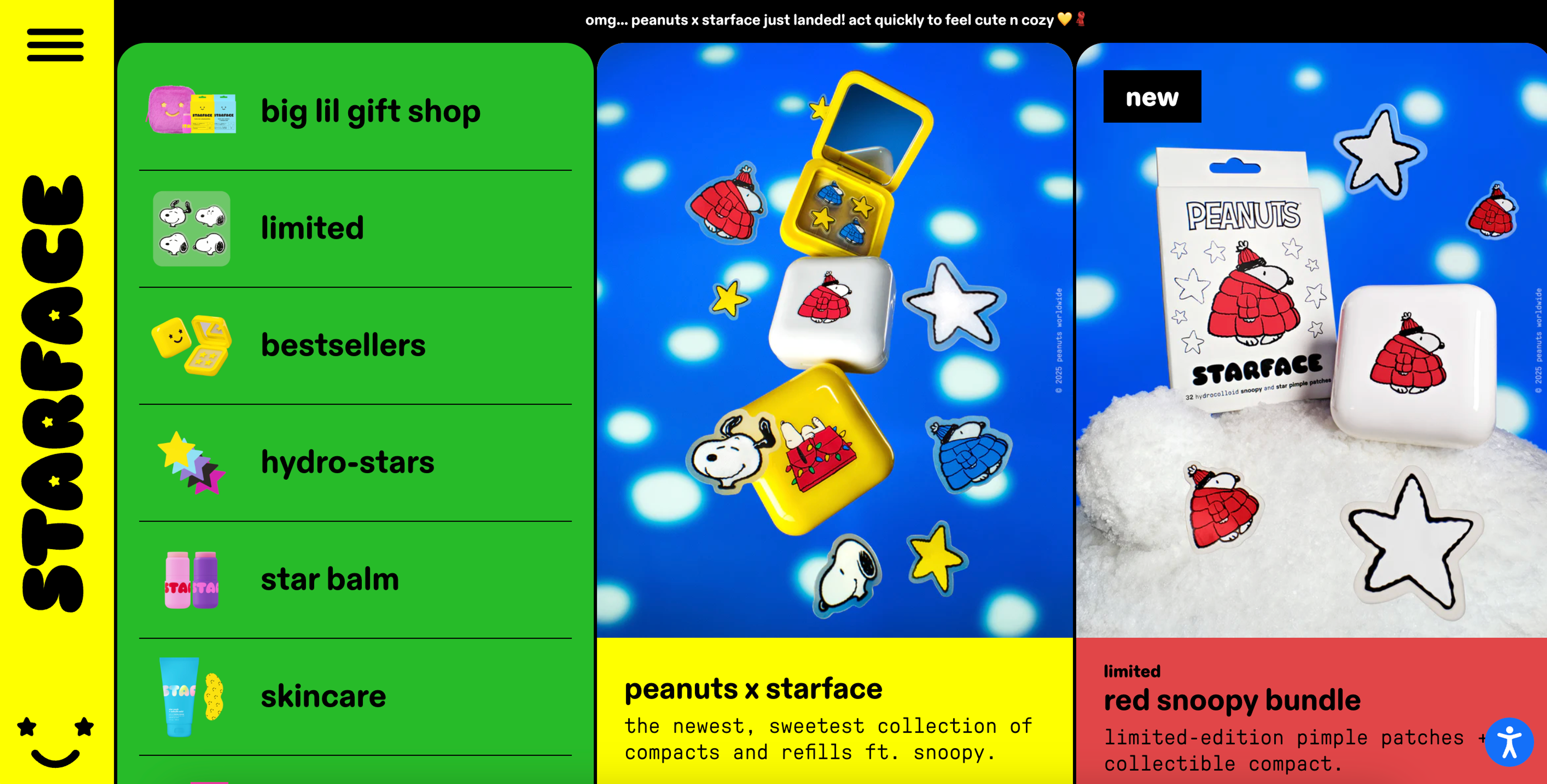 Starface website feels like a trendy feed