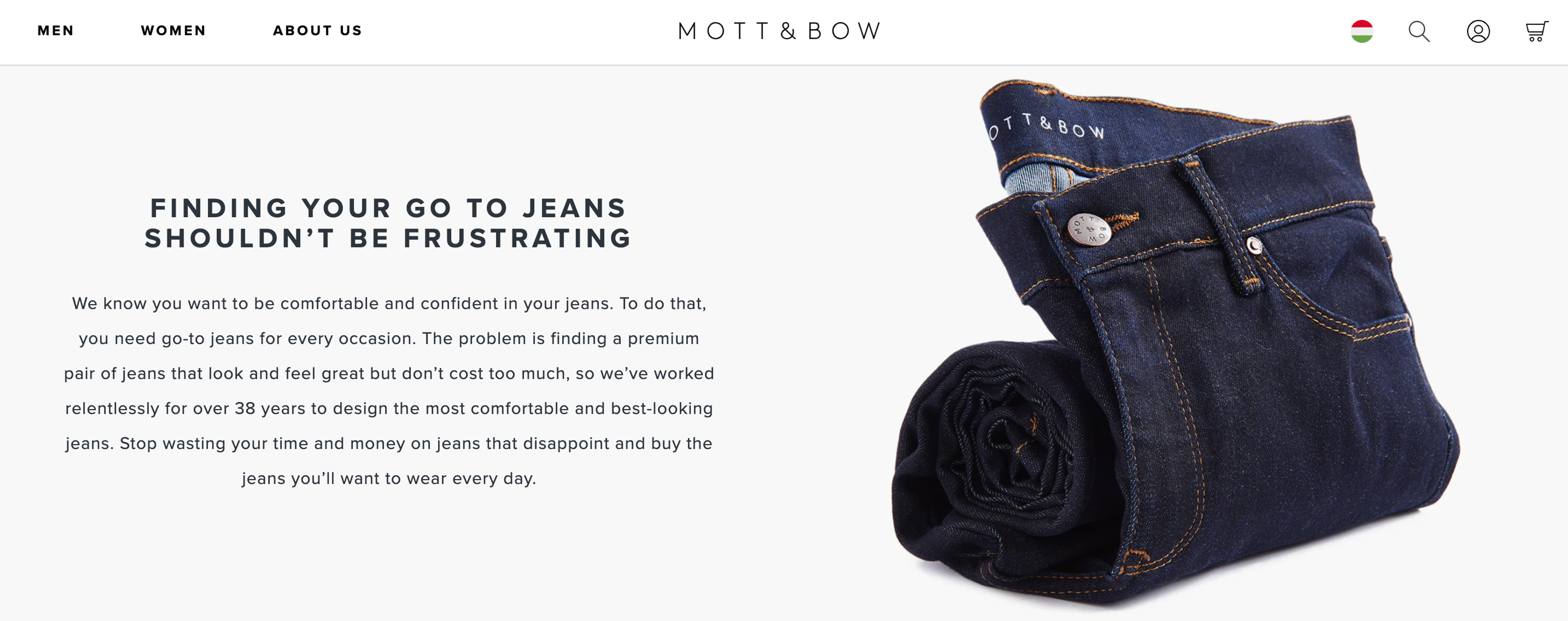 Mott &amp; Bow conversion copywriting example