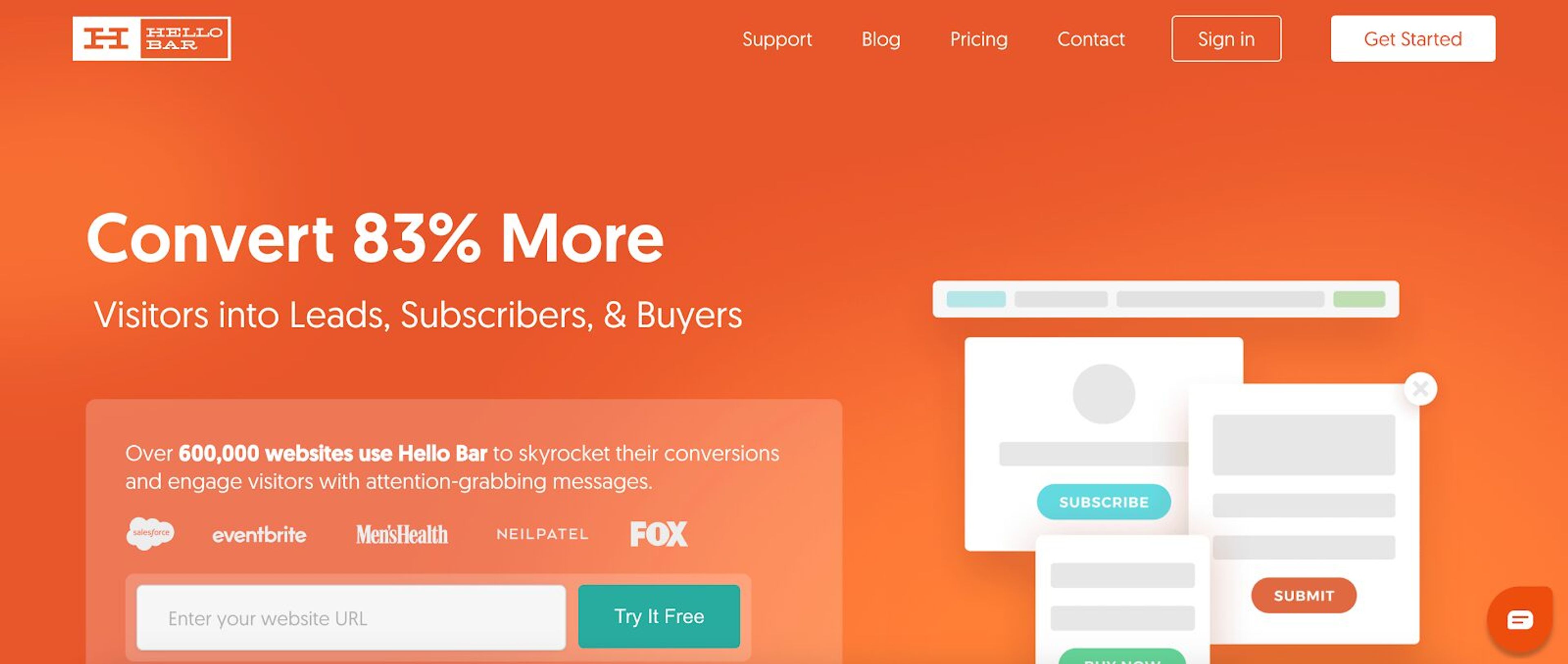 Hello Bar is a simple Adoric alternative that allows users to create effective popups and notification bars to engage visitors and boost website conversions.