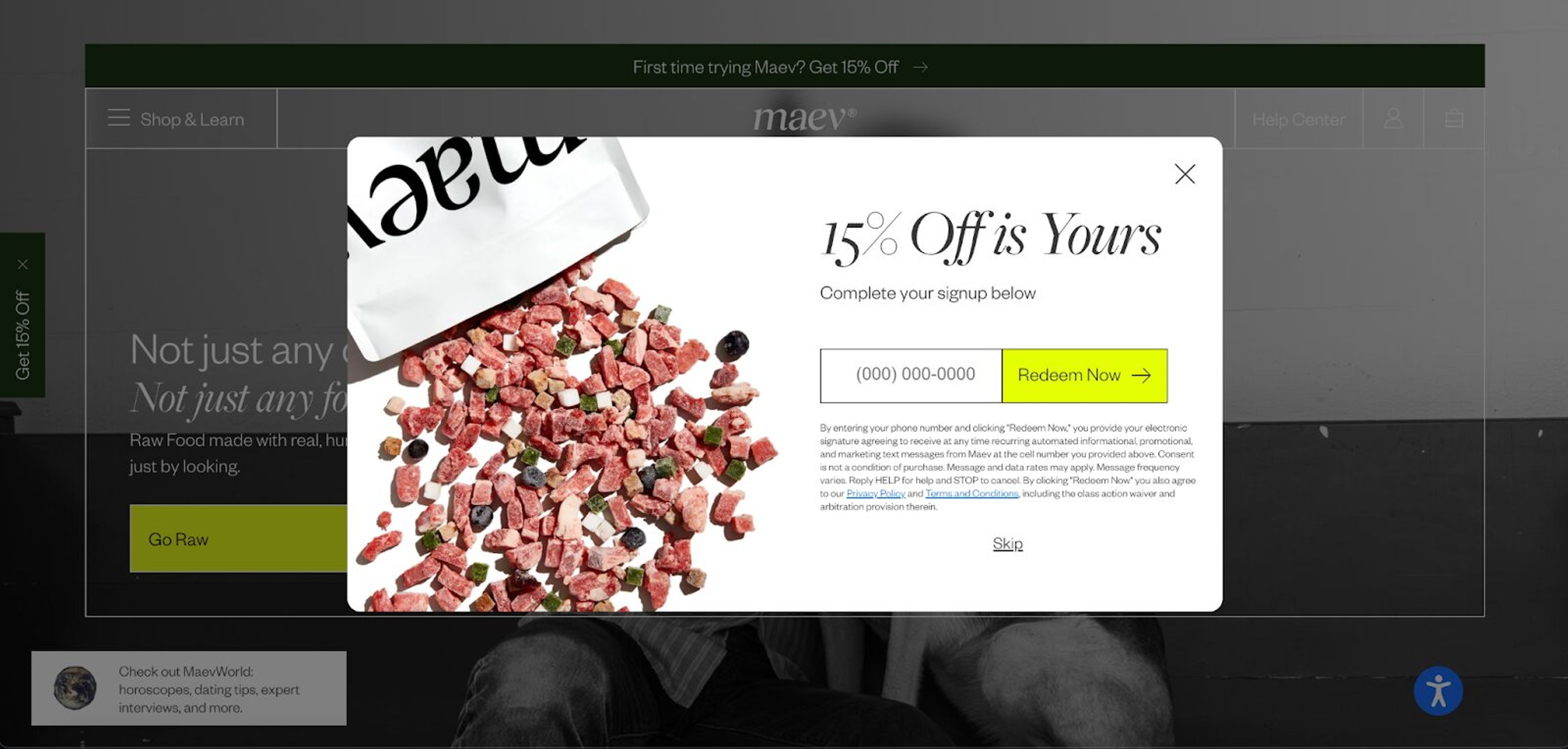 In the second step, Maev asks for the phone number.