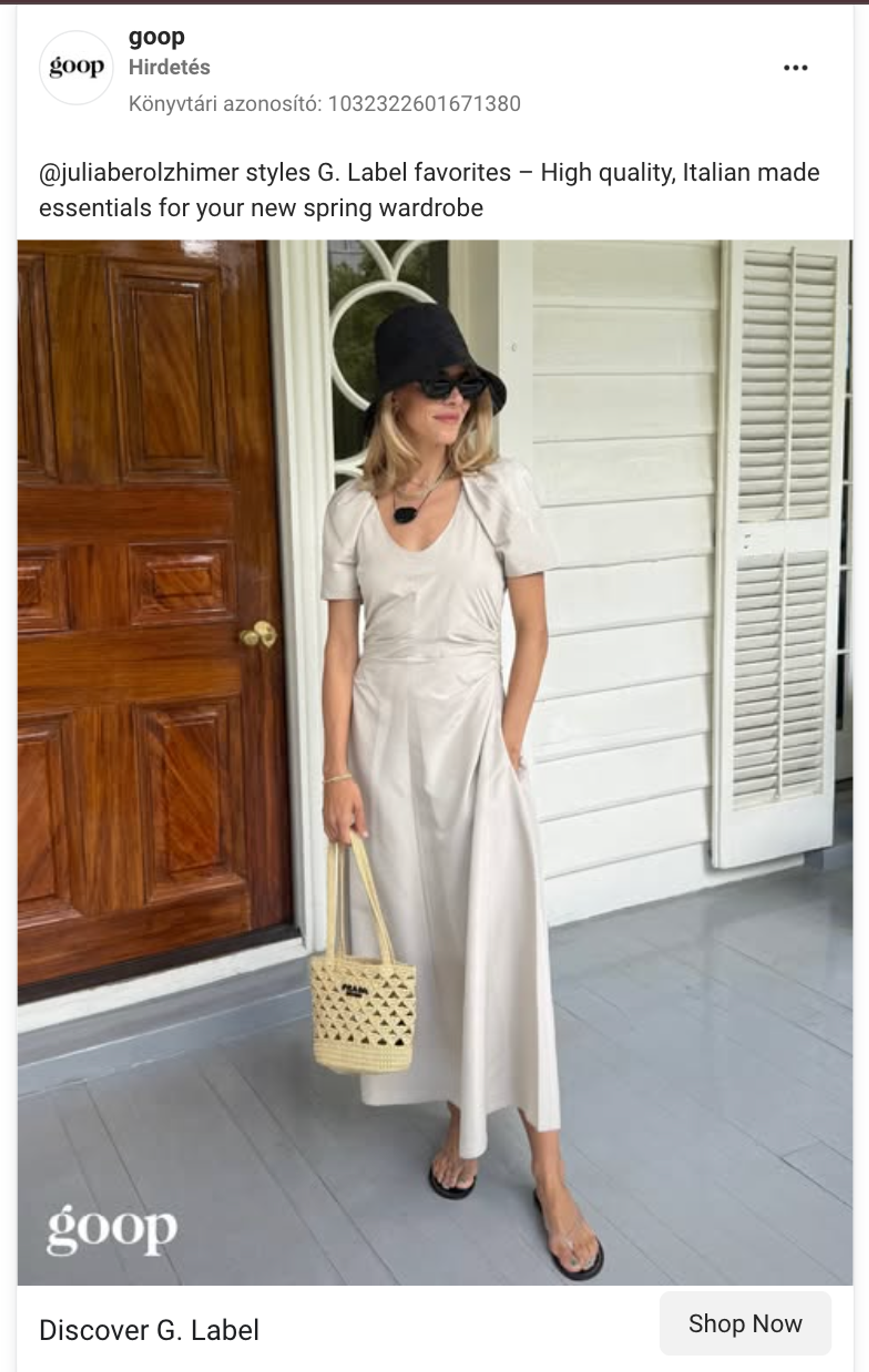 The Facebook ad run by Goop.