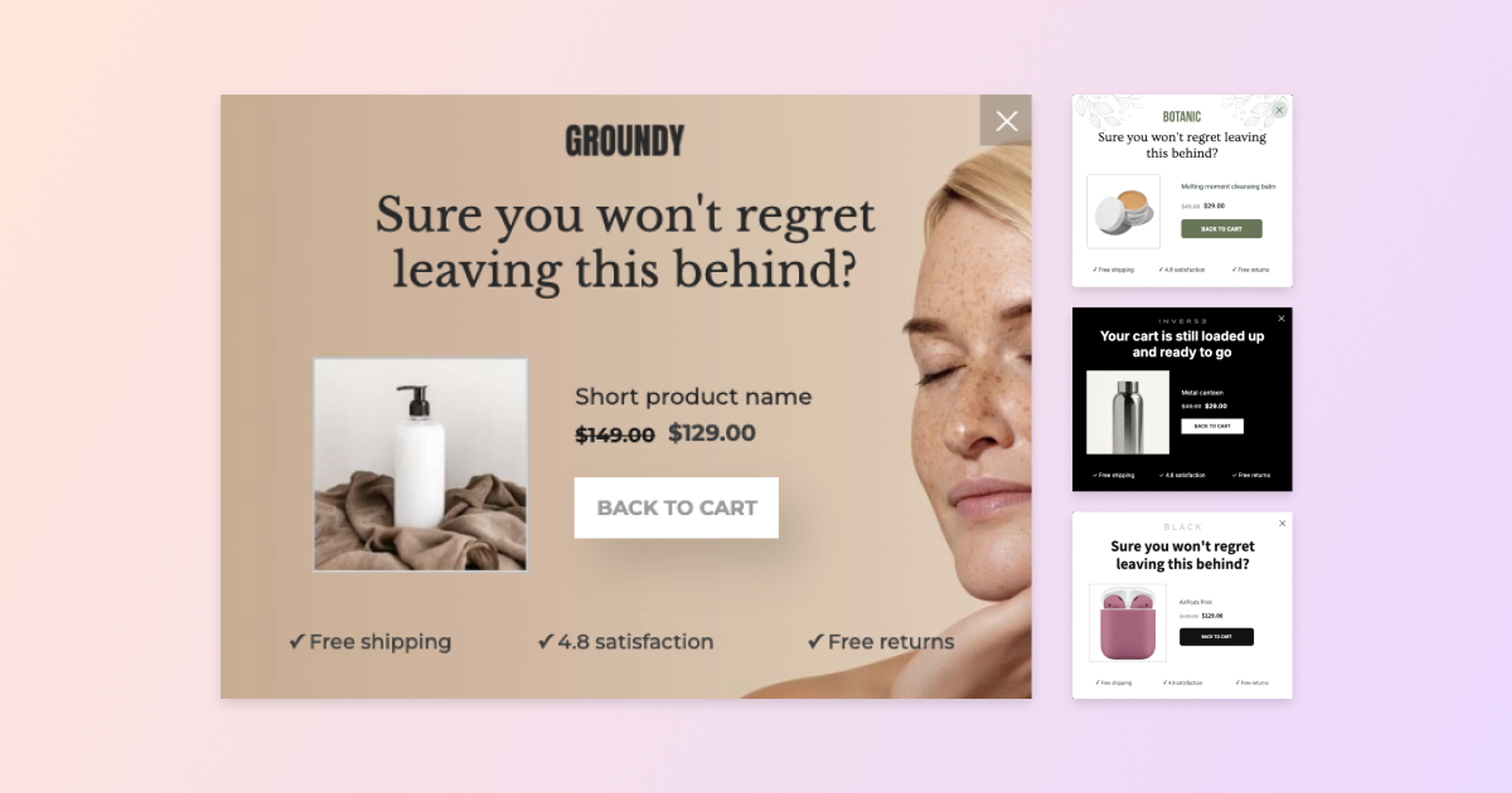 Exit reminder popups