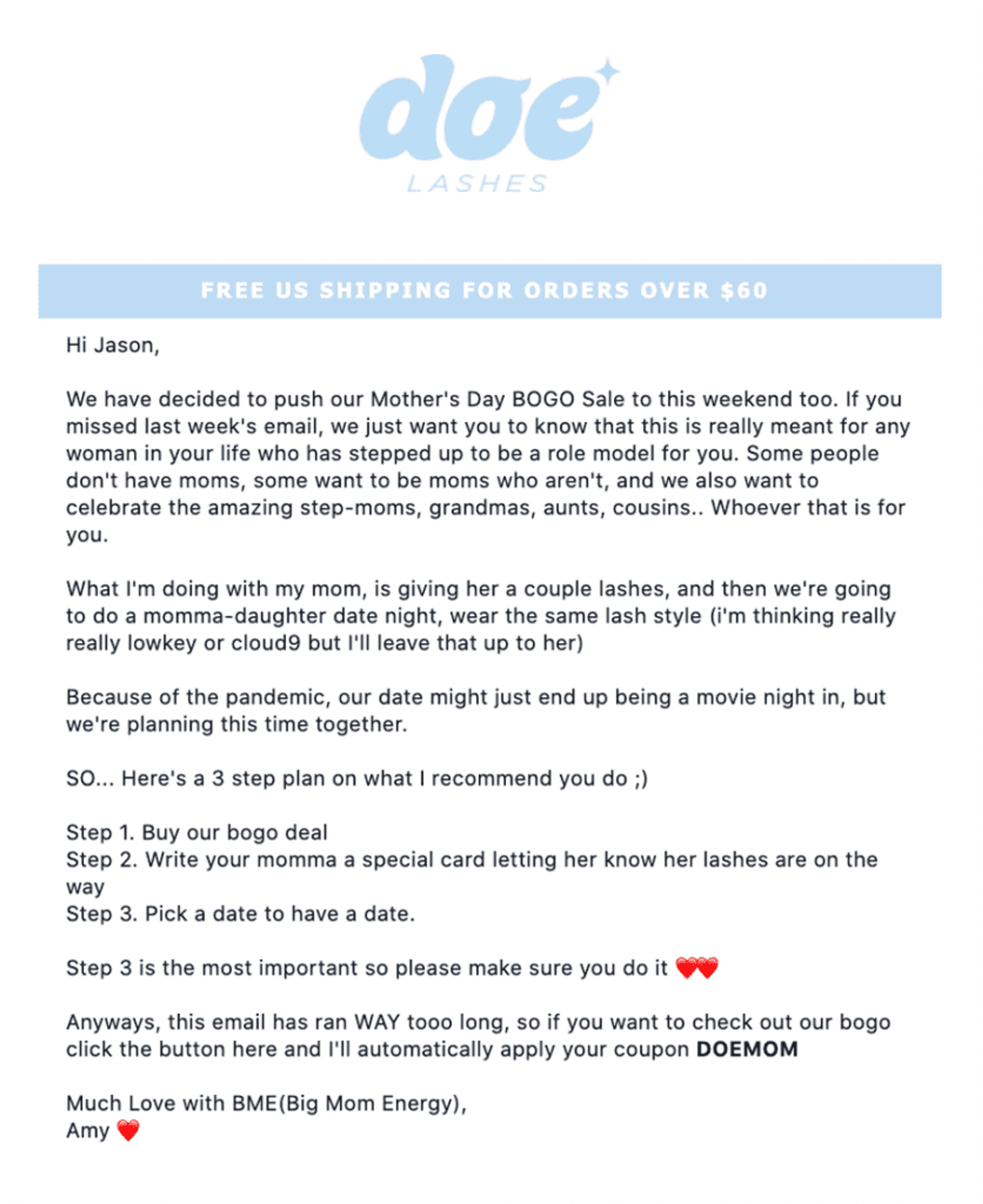 An example of email marketing personalization from Klaviyo