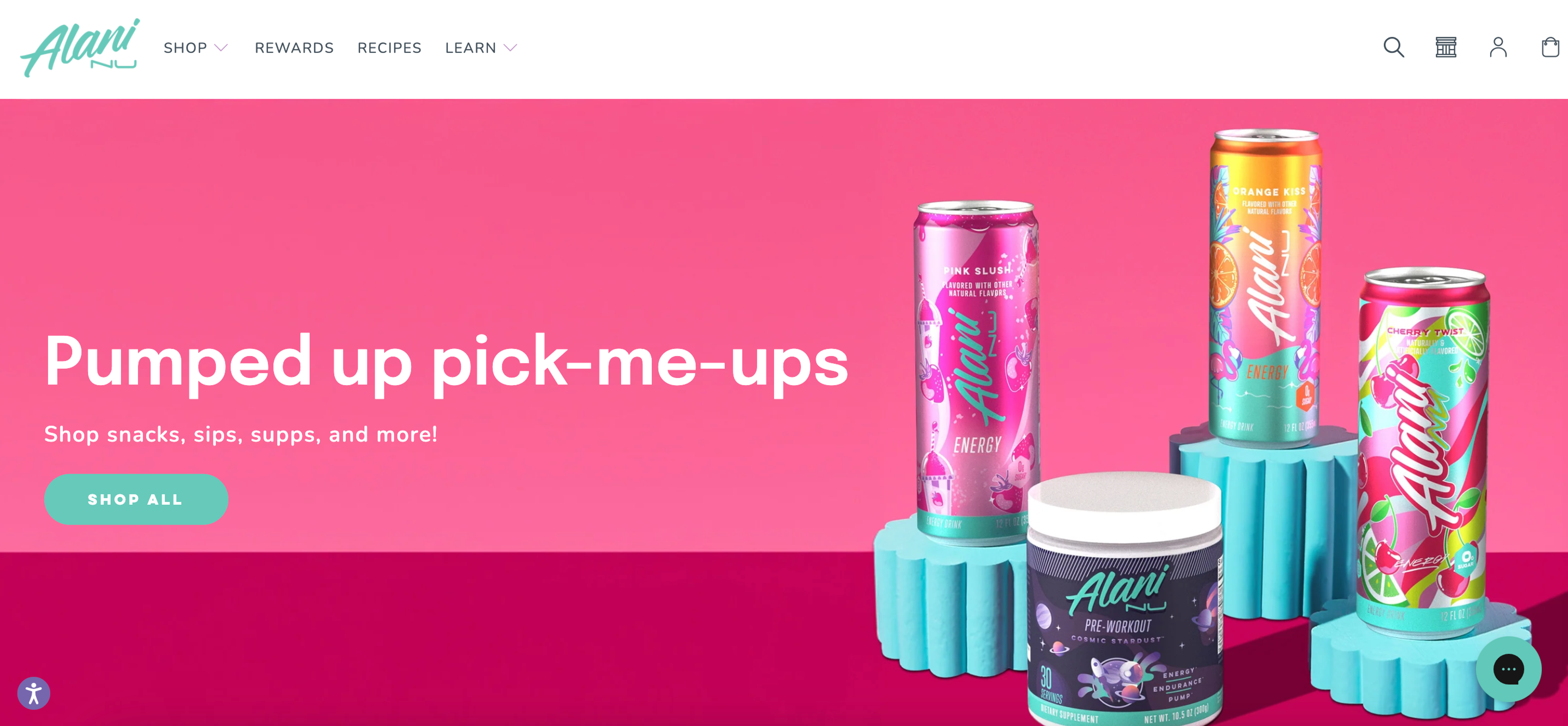 Alani Nu Shopify store