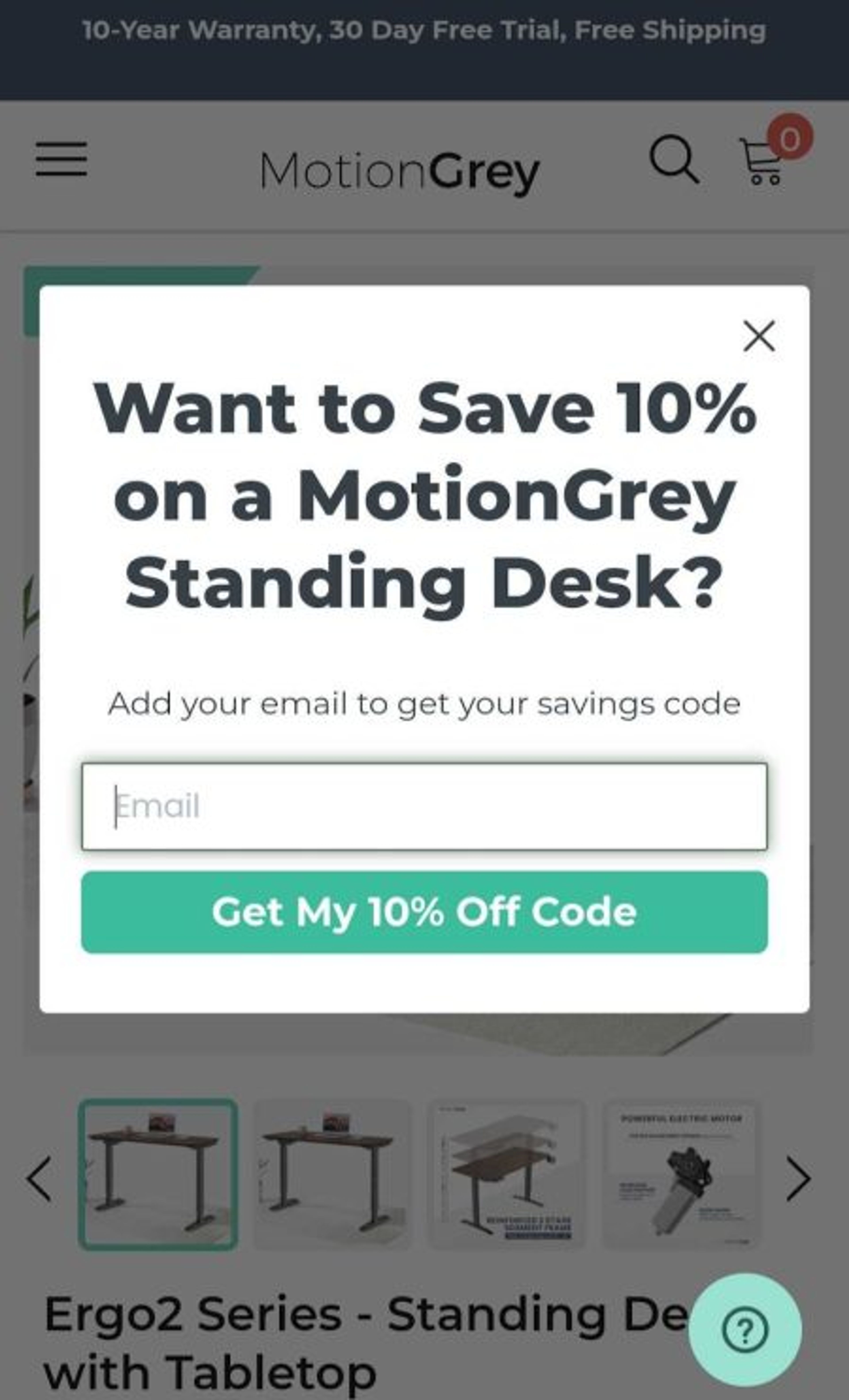 MotionGrey's popup is directly targeted for product page visitors
