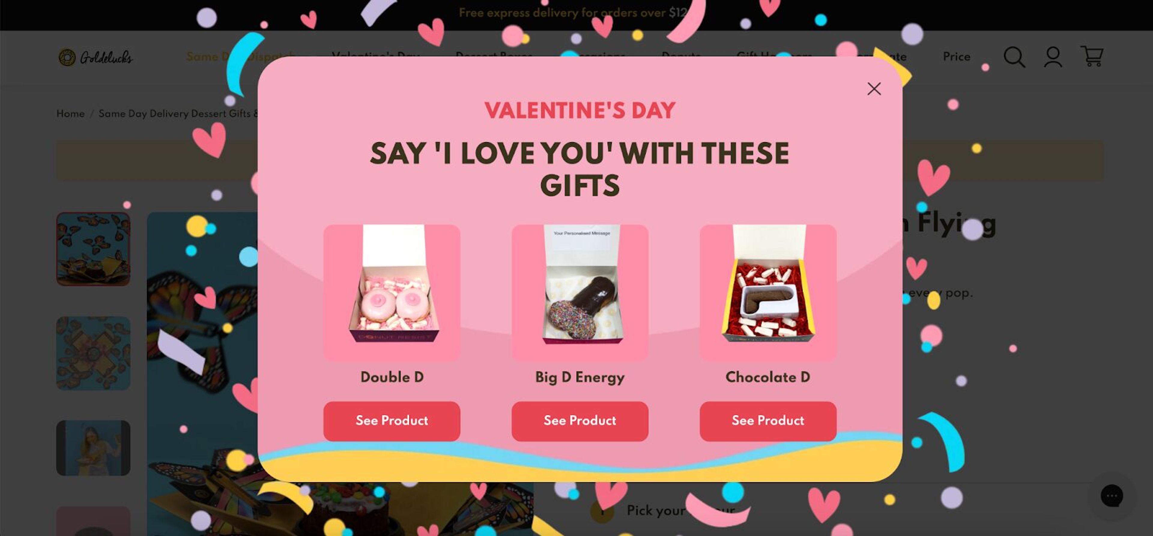 Goldelucks spring marketing strategy involves showing their bestsellers on exit intent popups