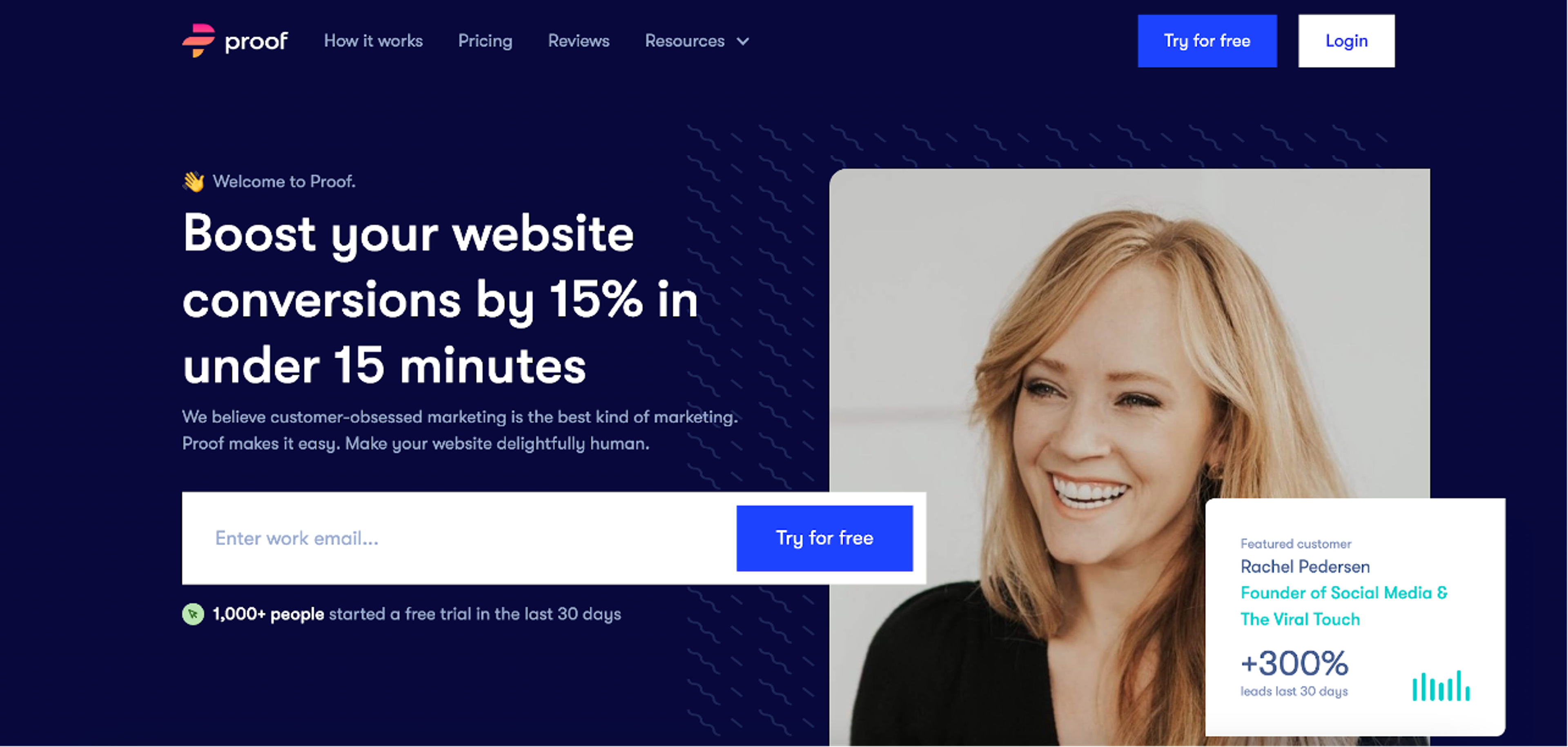 Proof, one of the best website personalization tools