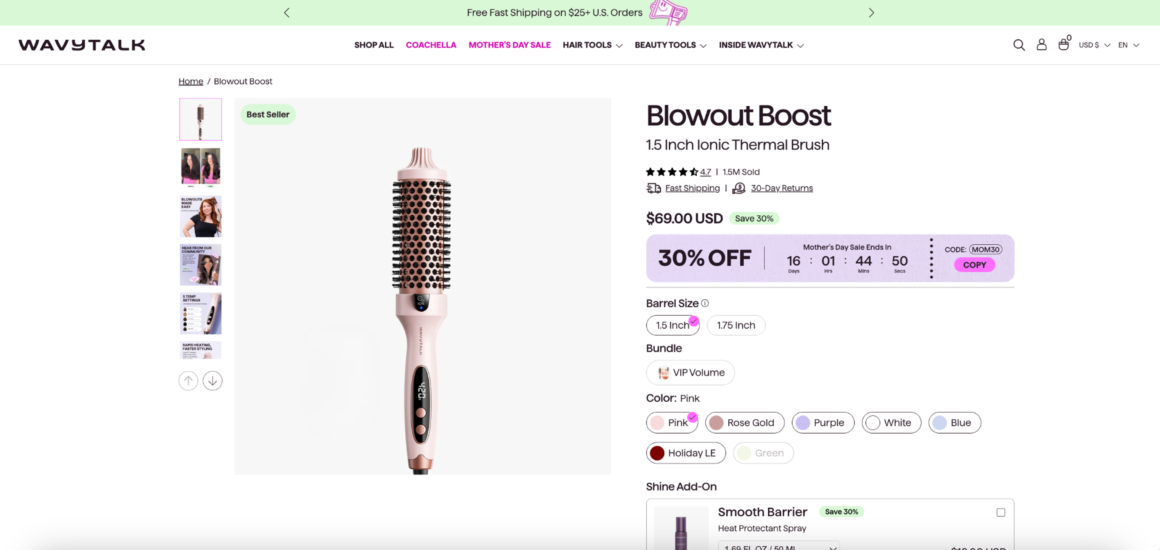 Wavytalk: Blowout Boost product page
