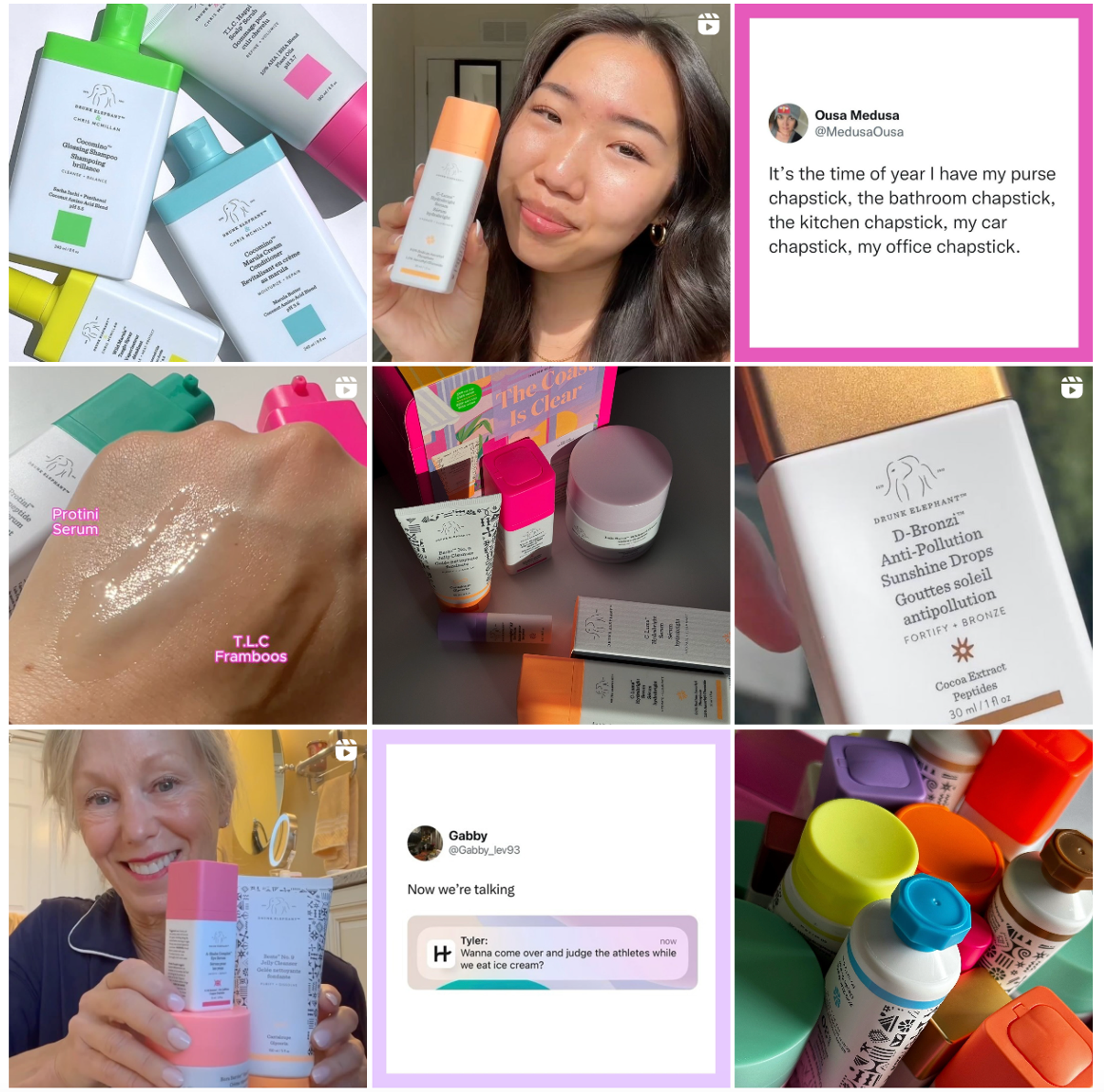 Drunk Elephant Instagram posts