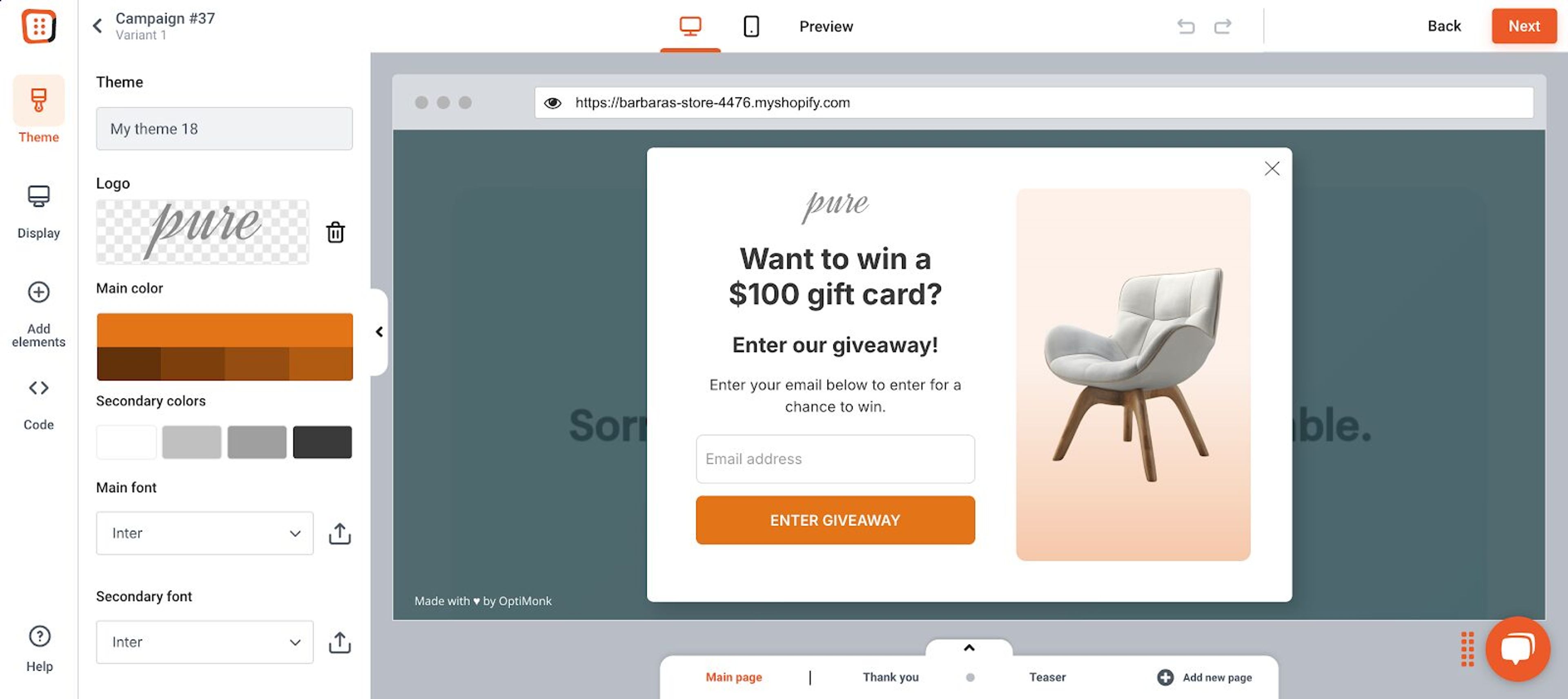 Create user friendly popups in OptiMonk.