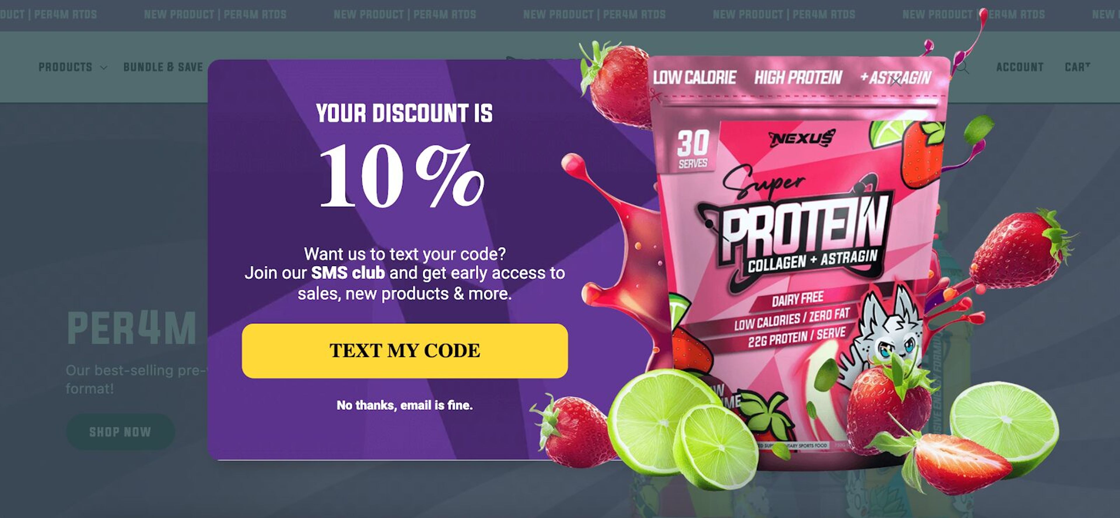 Nexus Nutrition's multi-step form example