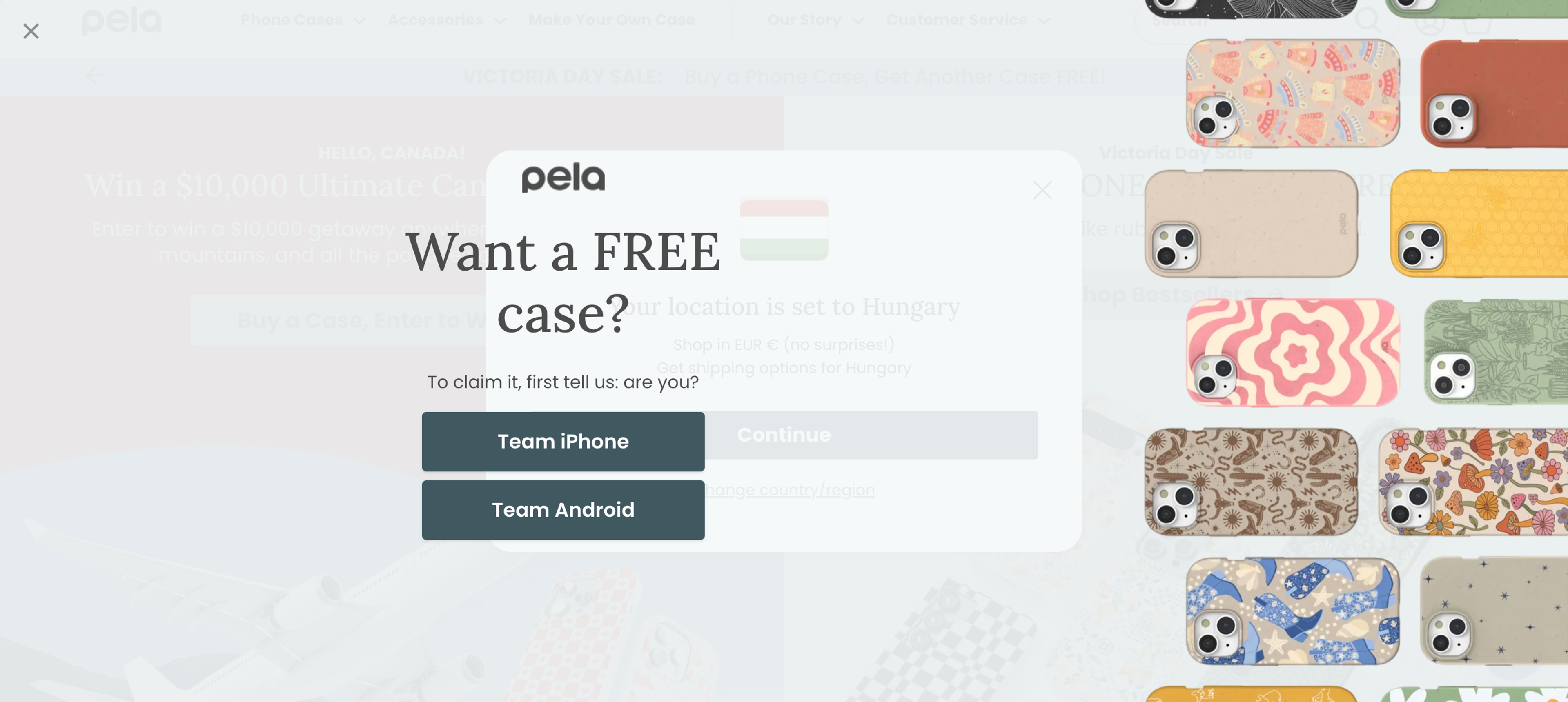 Pela Case uses an effective sign up forms