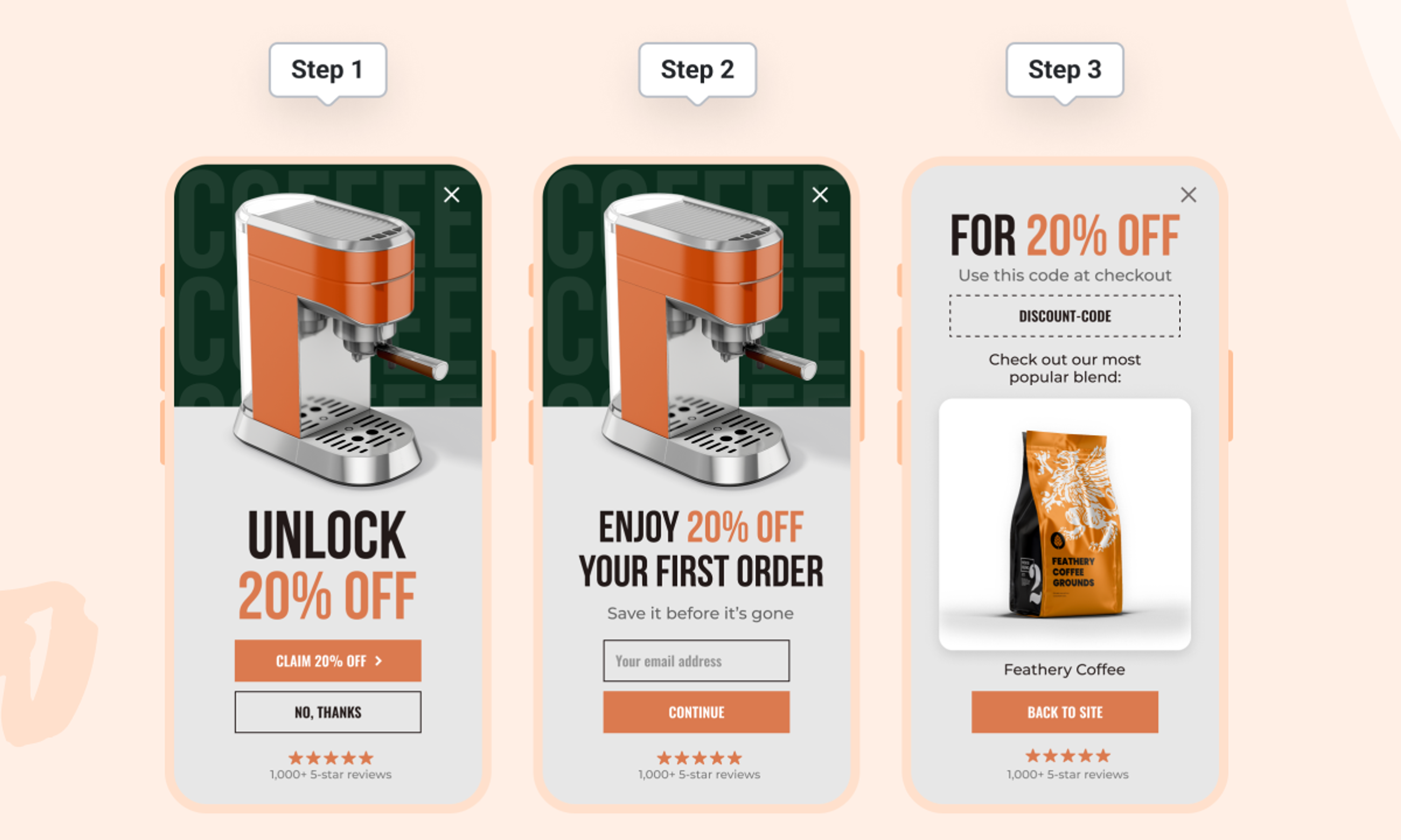 Discount popup formula for increasing conversions