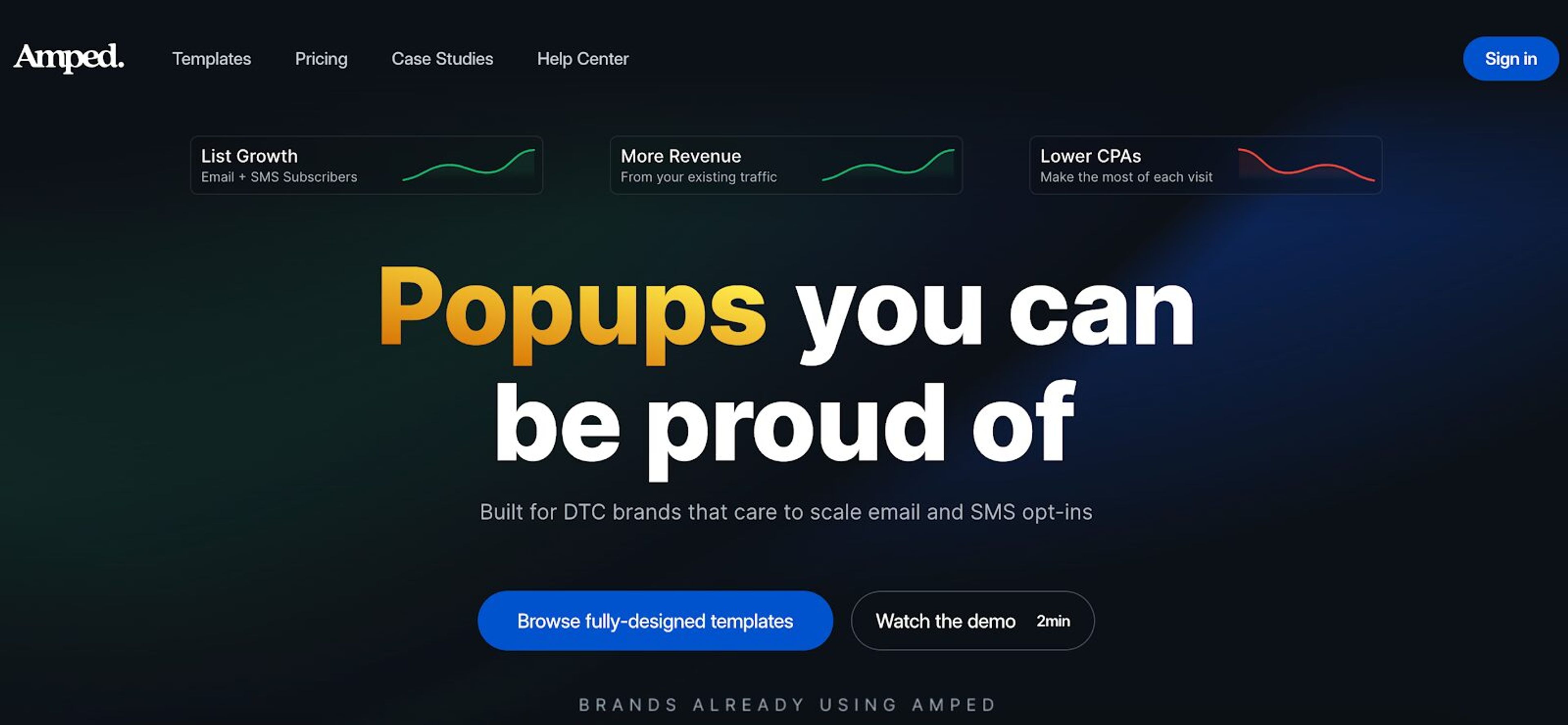 Amped popup builder