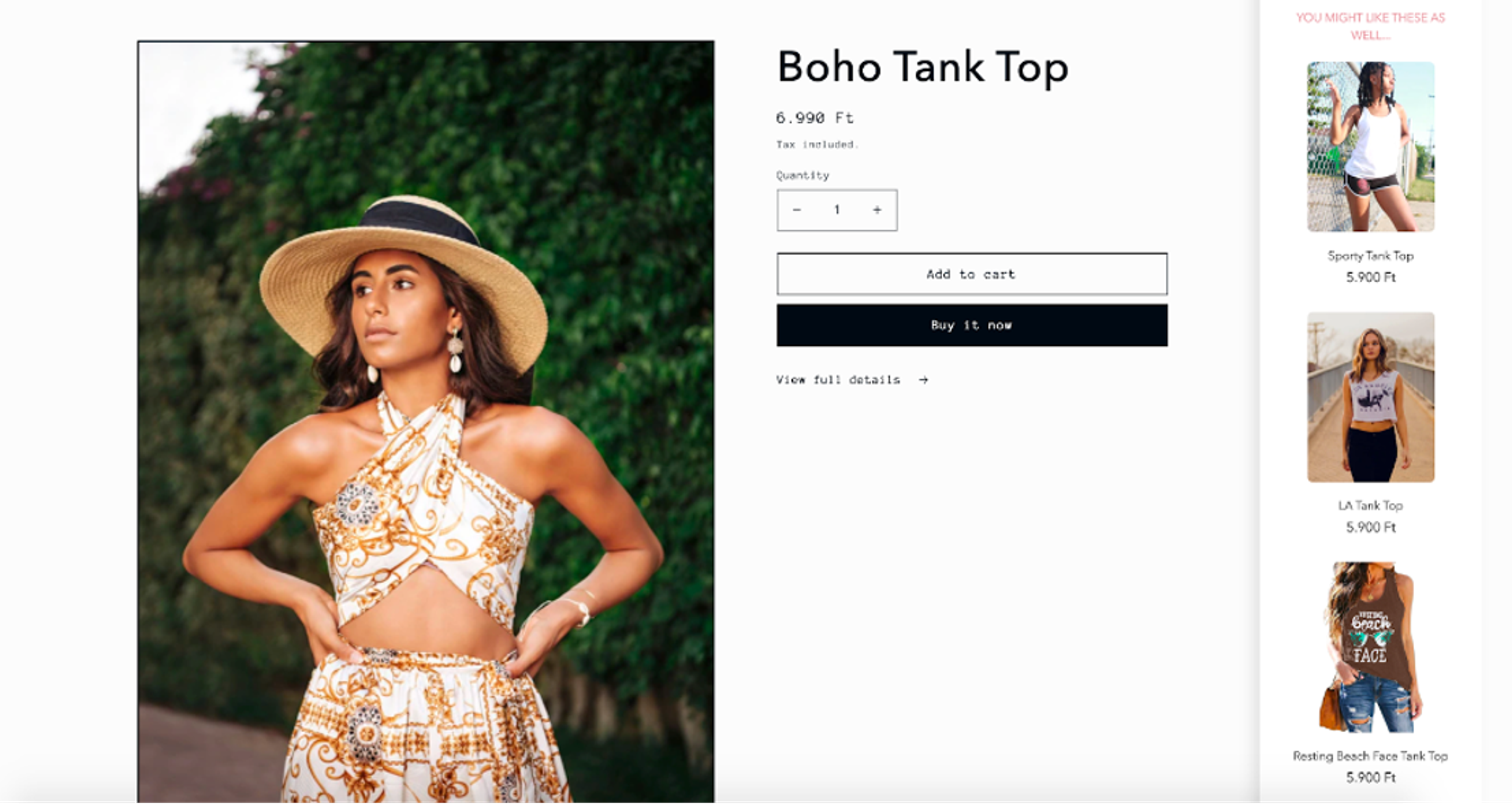 Personalized product recommendation example