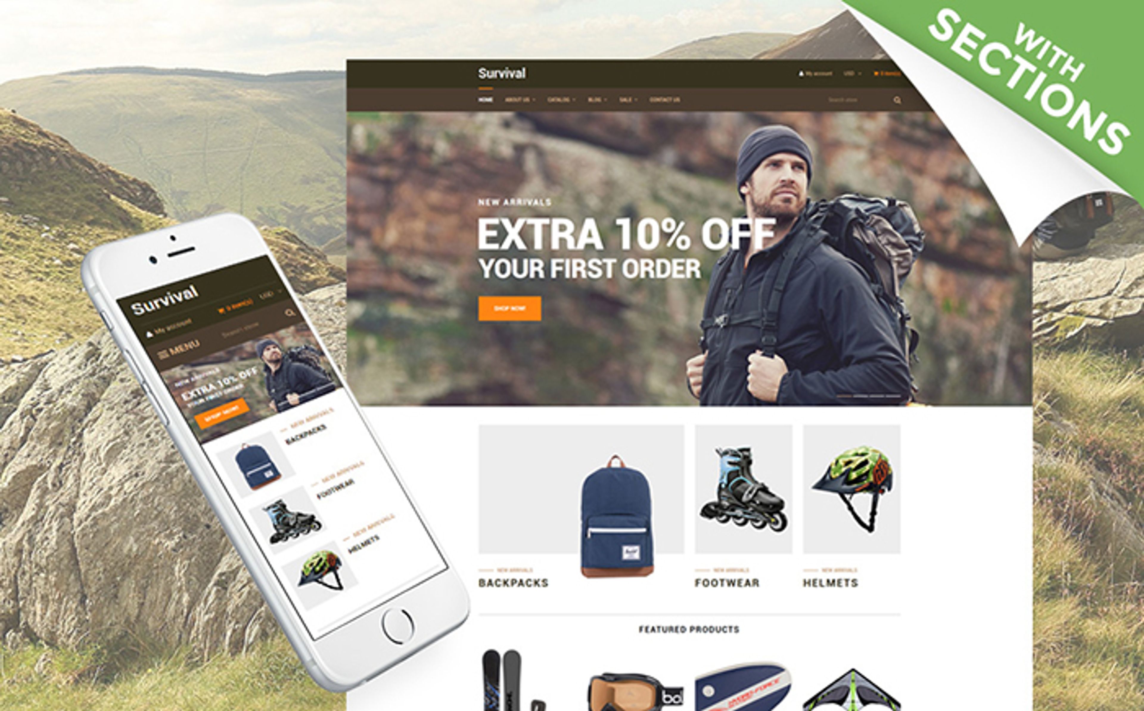 E-commerce design template with attractive typography