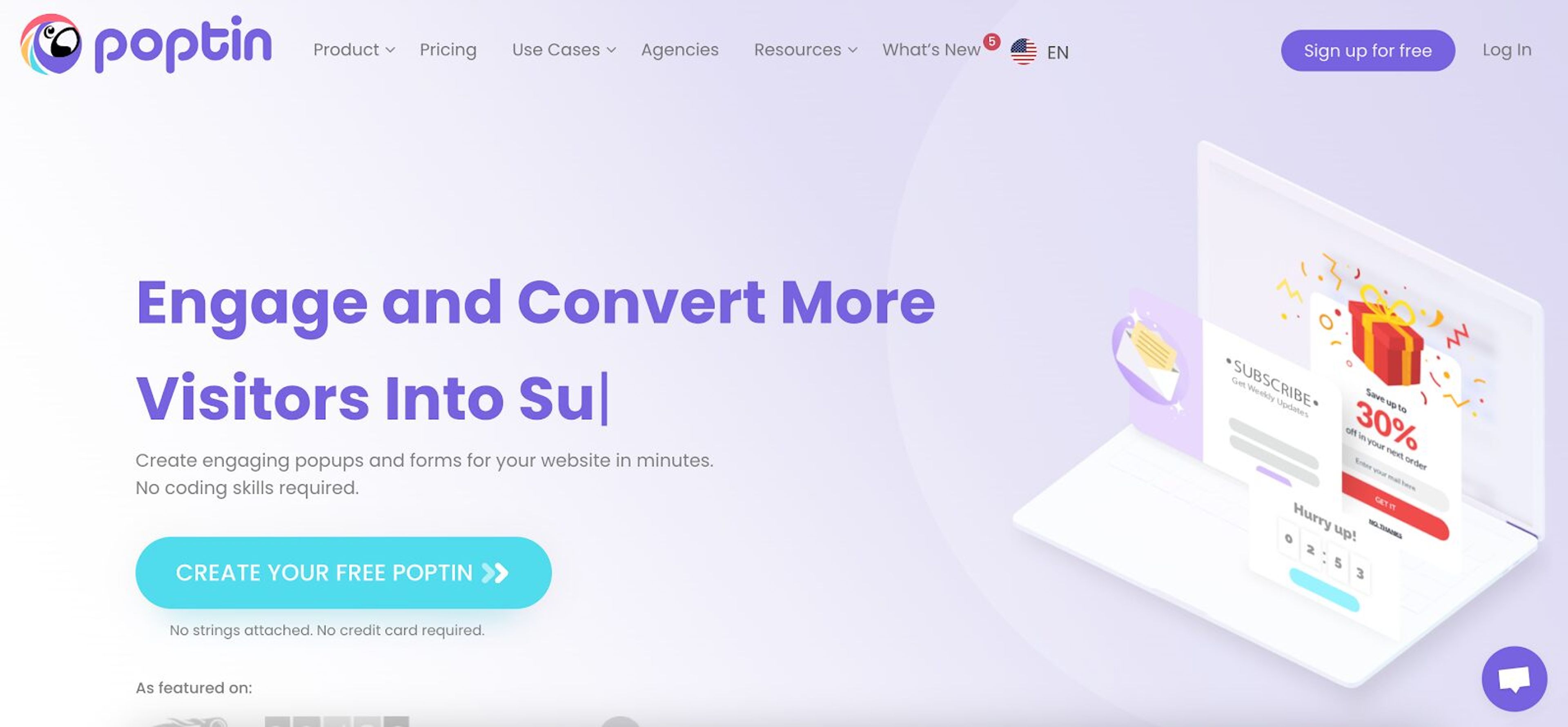 Poptin is an intuitive popup builder with exit-intent features and a free plan, making it perfect for small businesses looking to increase conversions.