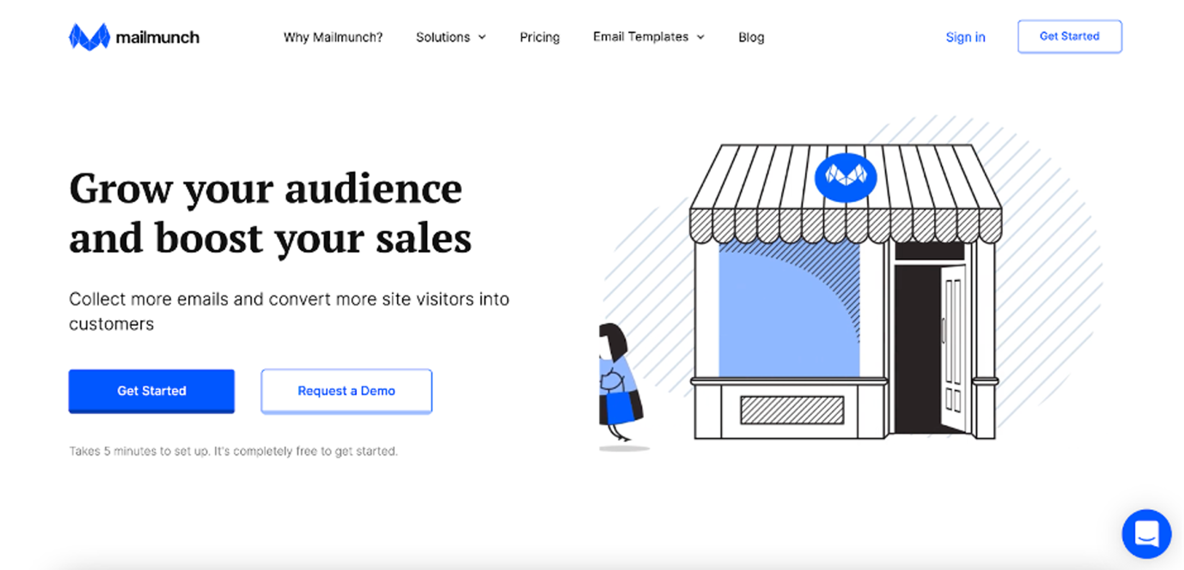 Mailmunch is one of the best tools to add an email marketing section to your website
