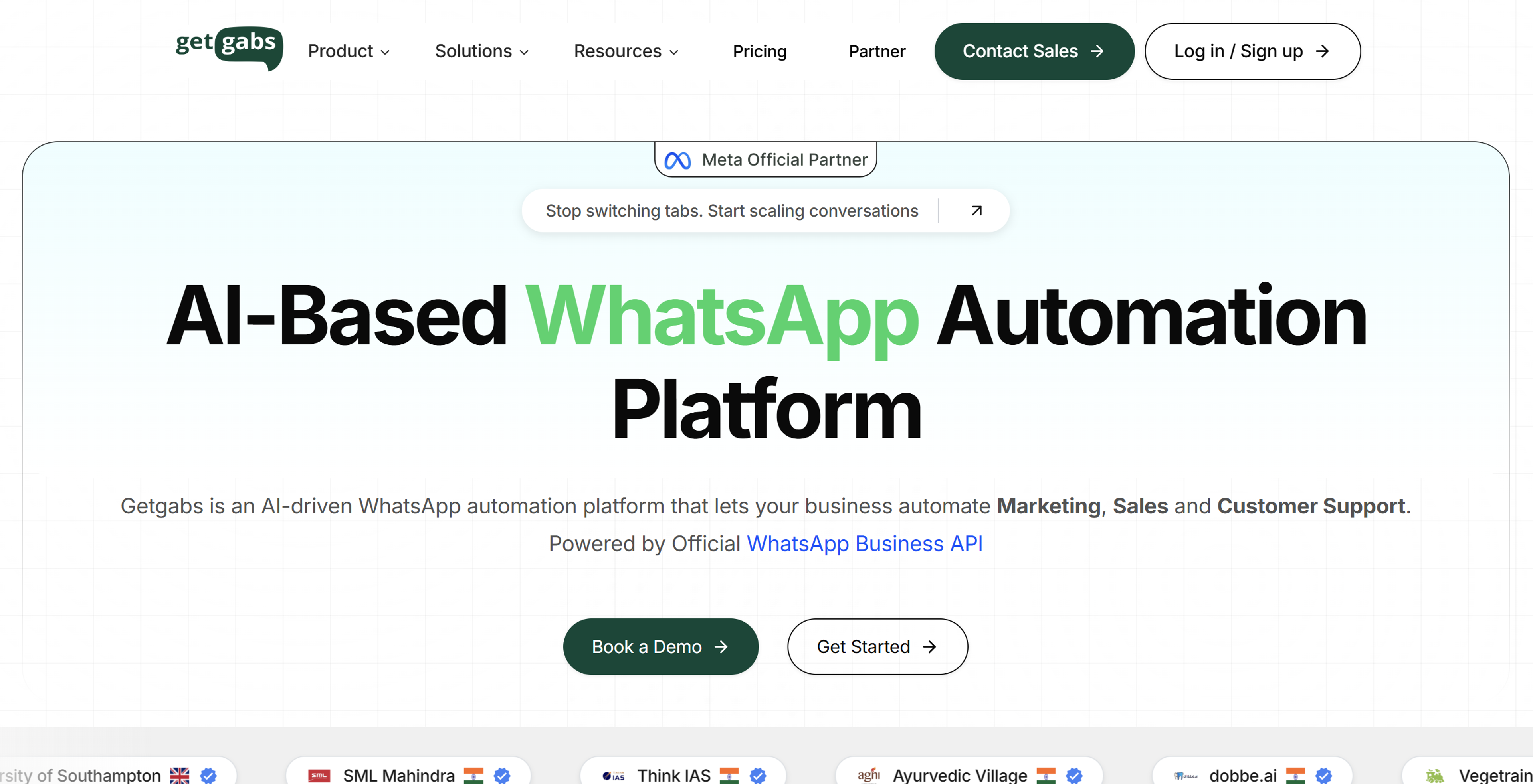 GetGabs WhatsApp automation & abandoned cart app