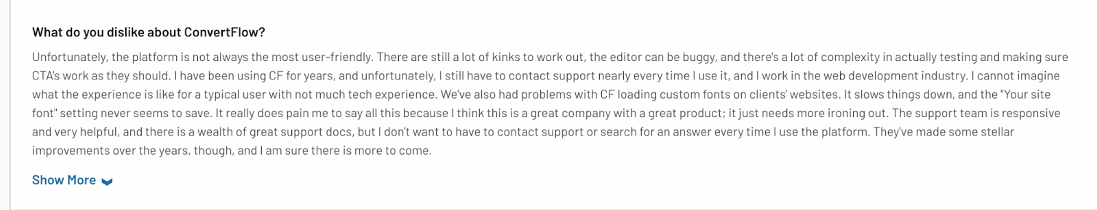 ConvertFlow is not always user friendly