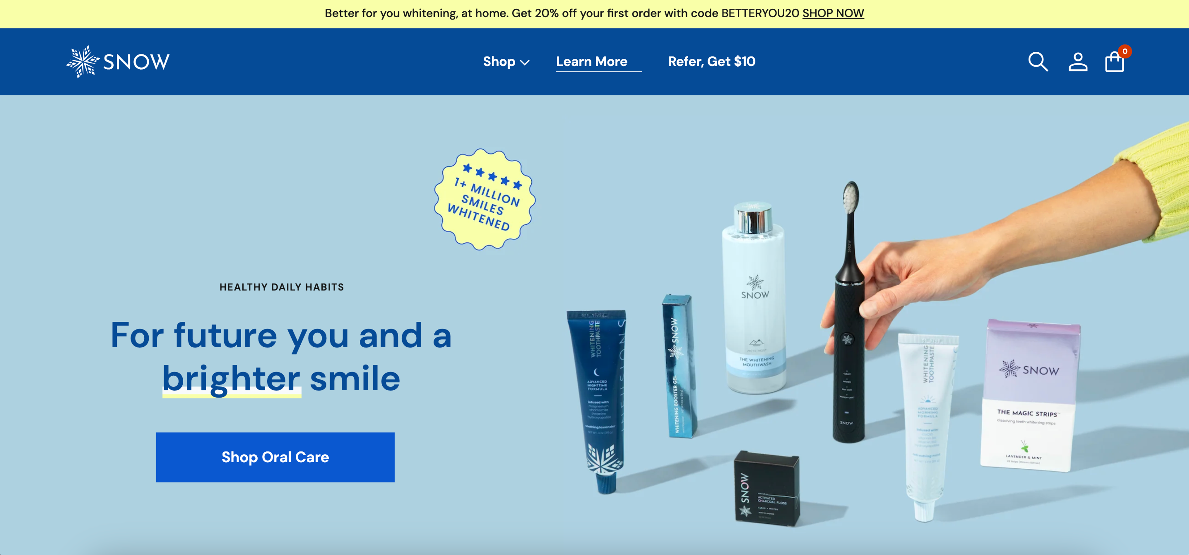 SNOW® Teeth Whitening ecommerce website