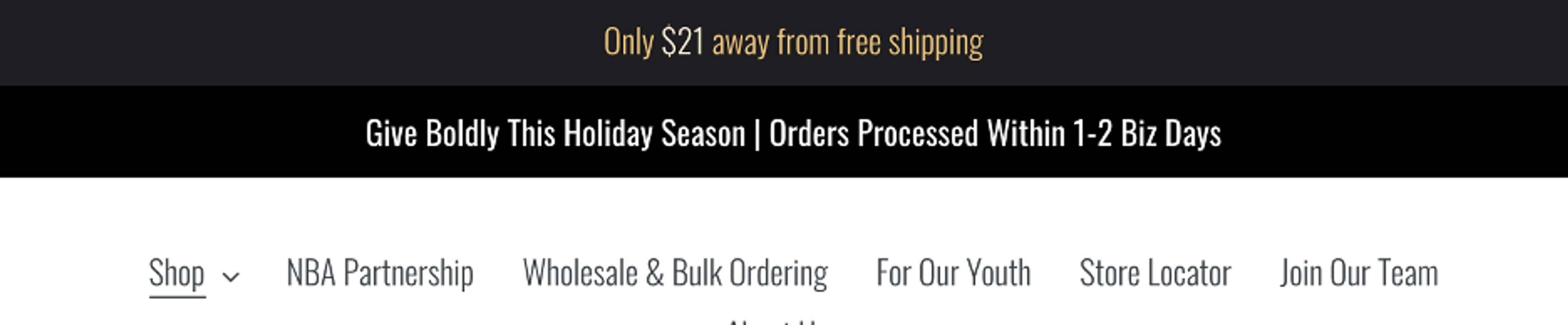 A dynamic free shipping bar from BLK &amp; Bold