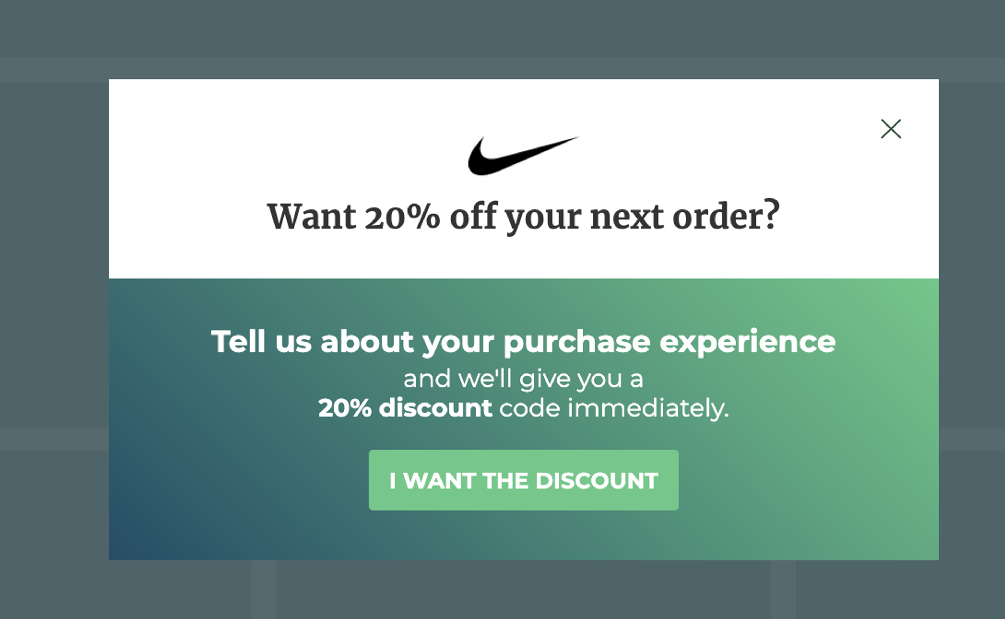 Nike Example - Upselling Post Purchase