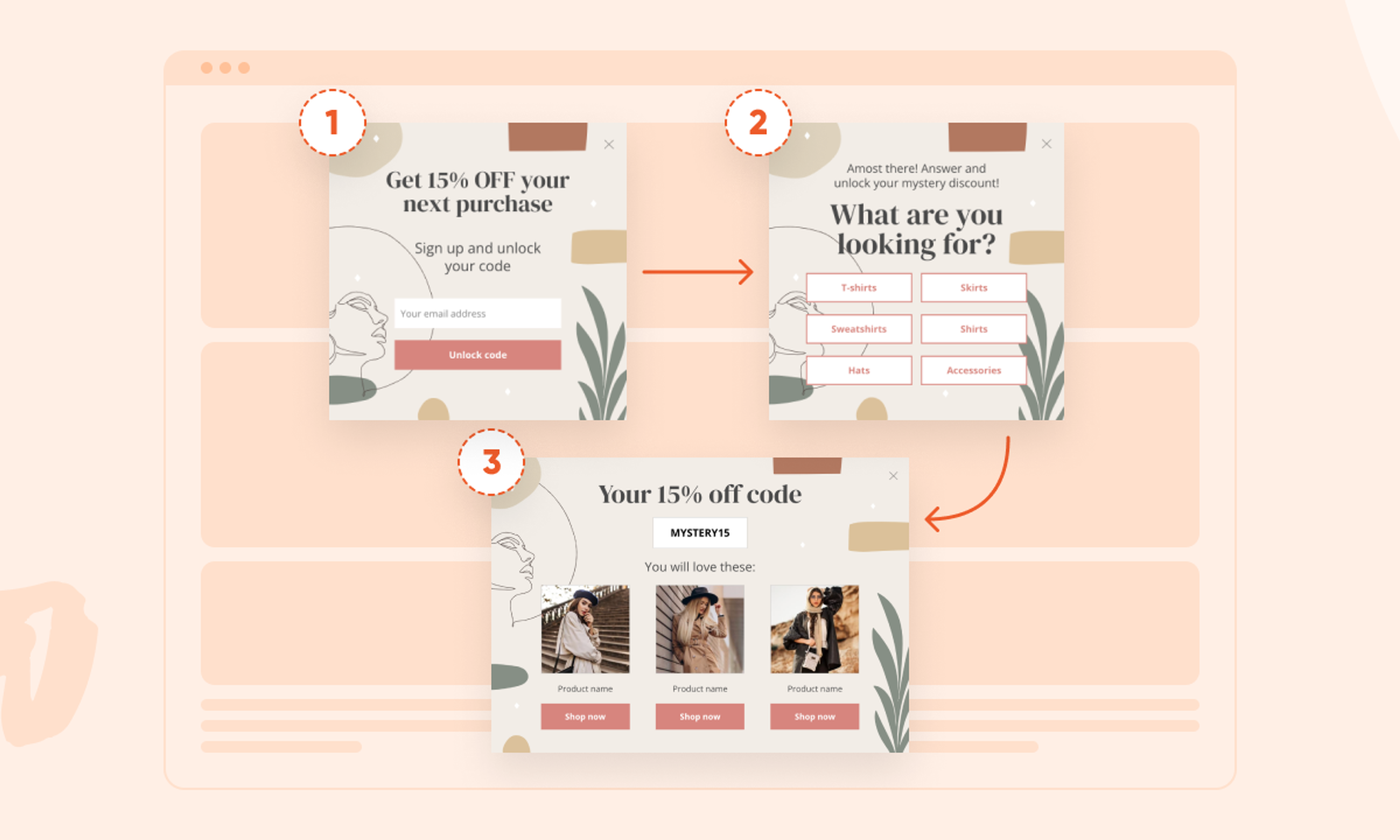 Segmentational popup